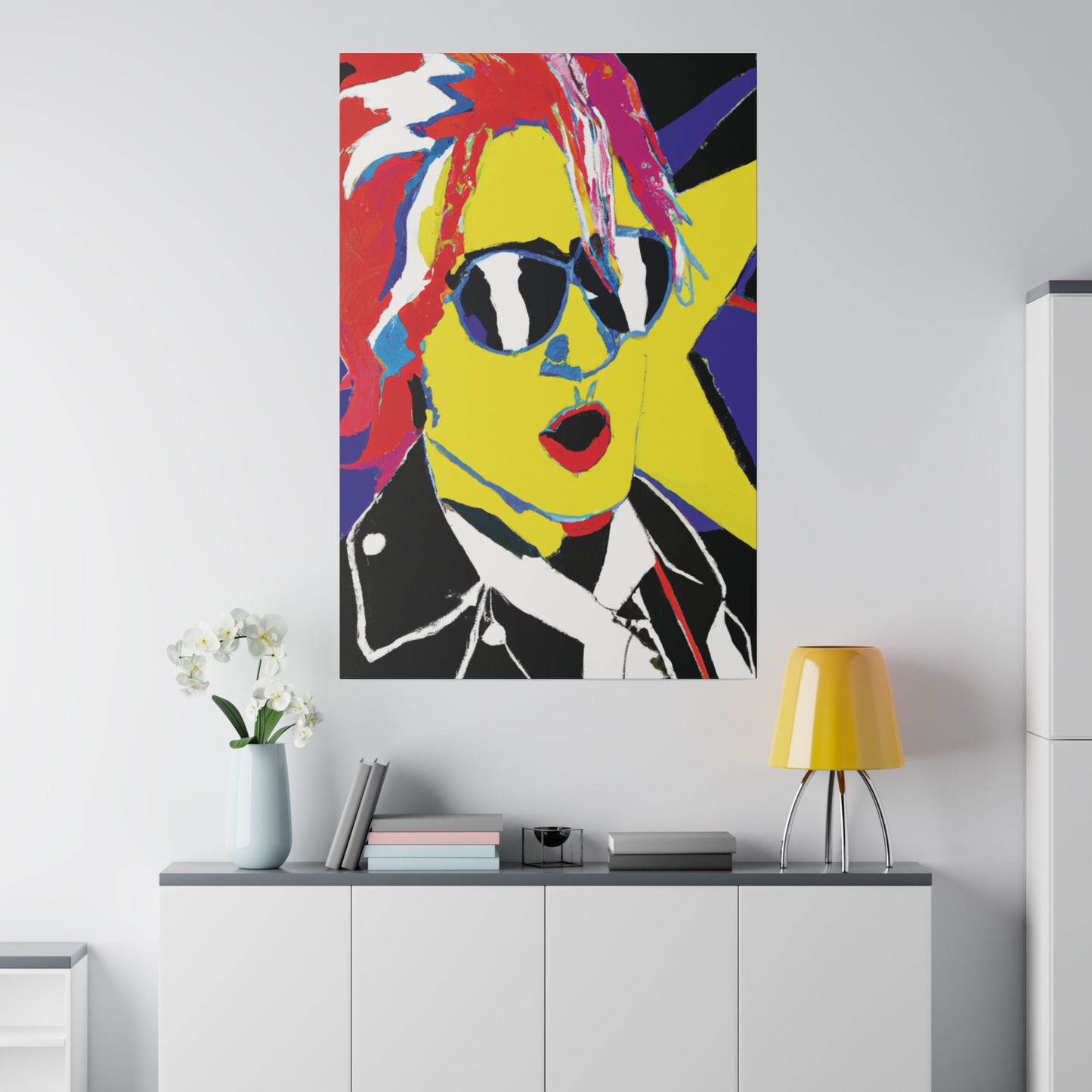 7348X - Rockstar Painting Print | Face | Abstract | Poster | Home Decor | Wall Art | Music Art | Canvas