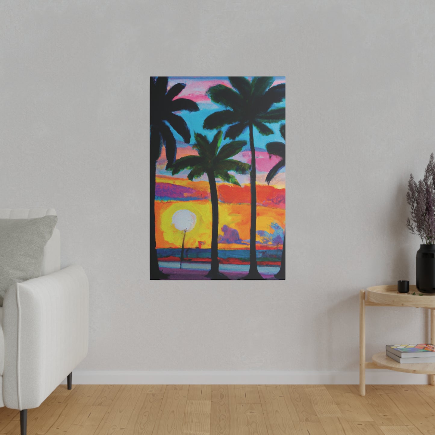 9043Y - Miami Beach Sunset Painting Print | Miami | Beach | Sunset | Poster | Home Decor | Wall Art | Canvas