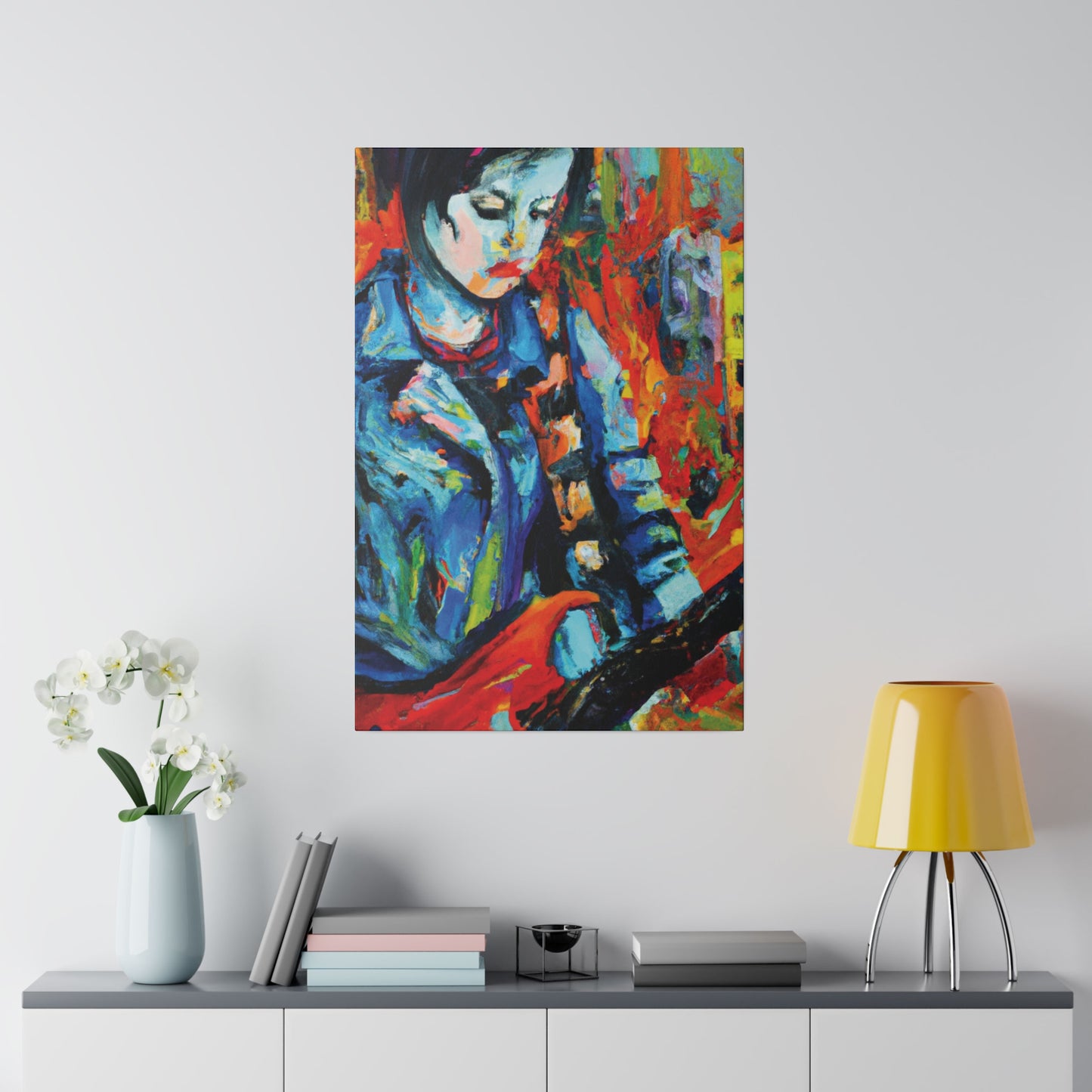 3759K - Rockstar Oil Painting Style Print | Poster | Home Decor | Wall Art | Music Art | Canvas