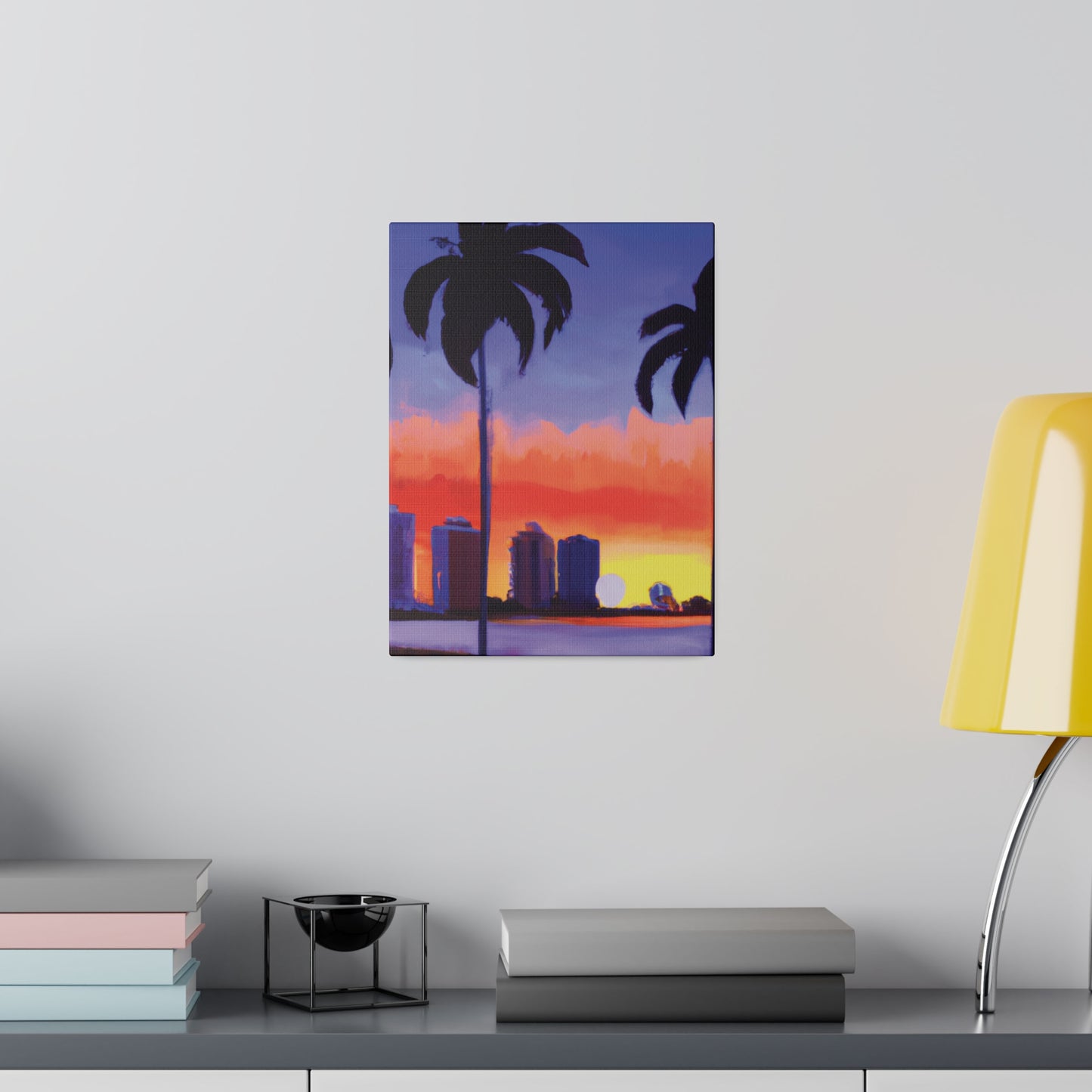 6829T - Miami Beach Sunset Painting Print | Miami | Beach | Sunset | Poster | Home Decor | Wall Art | Canvas