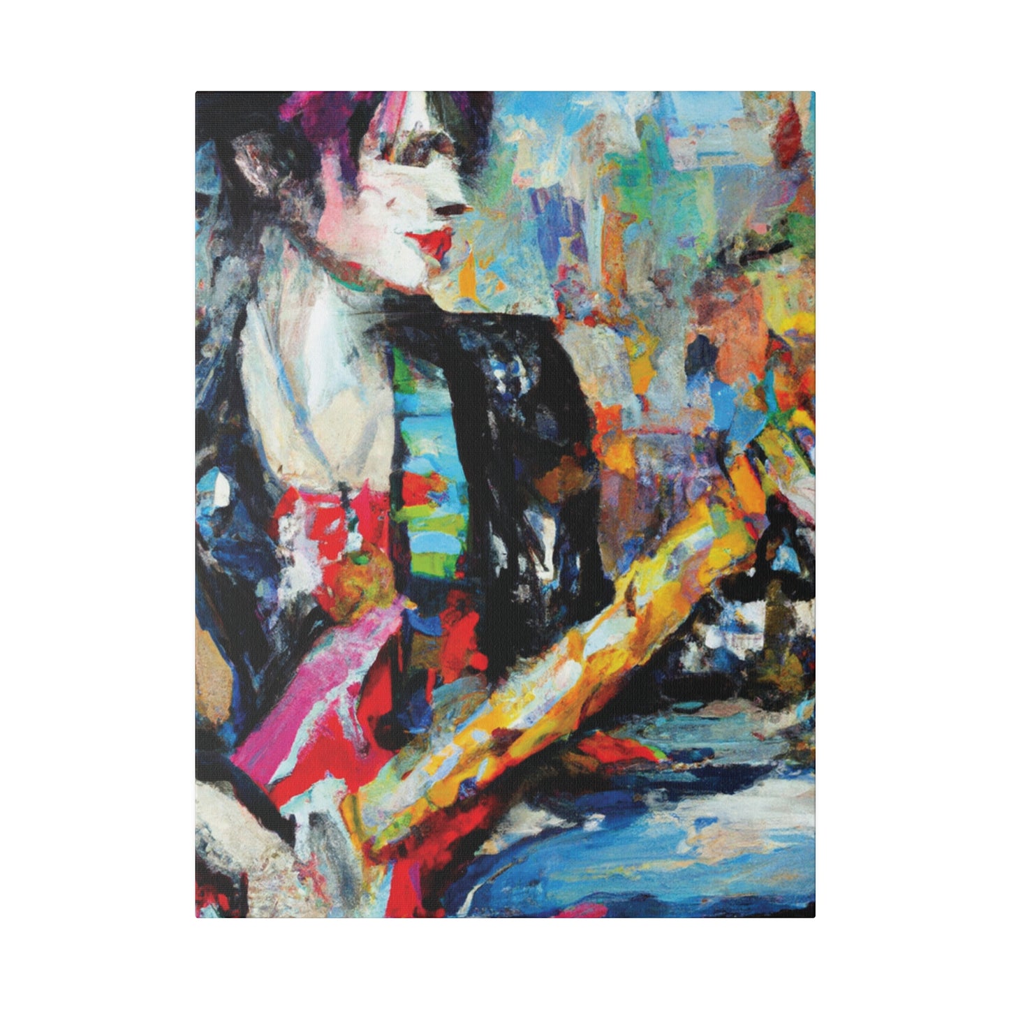 8162K - Rockstar Oil Painting Style Print | Poster | Home Decor | Wall Art | Music Art | Canvas