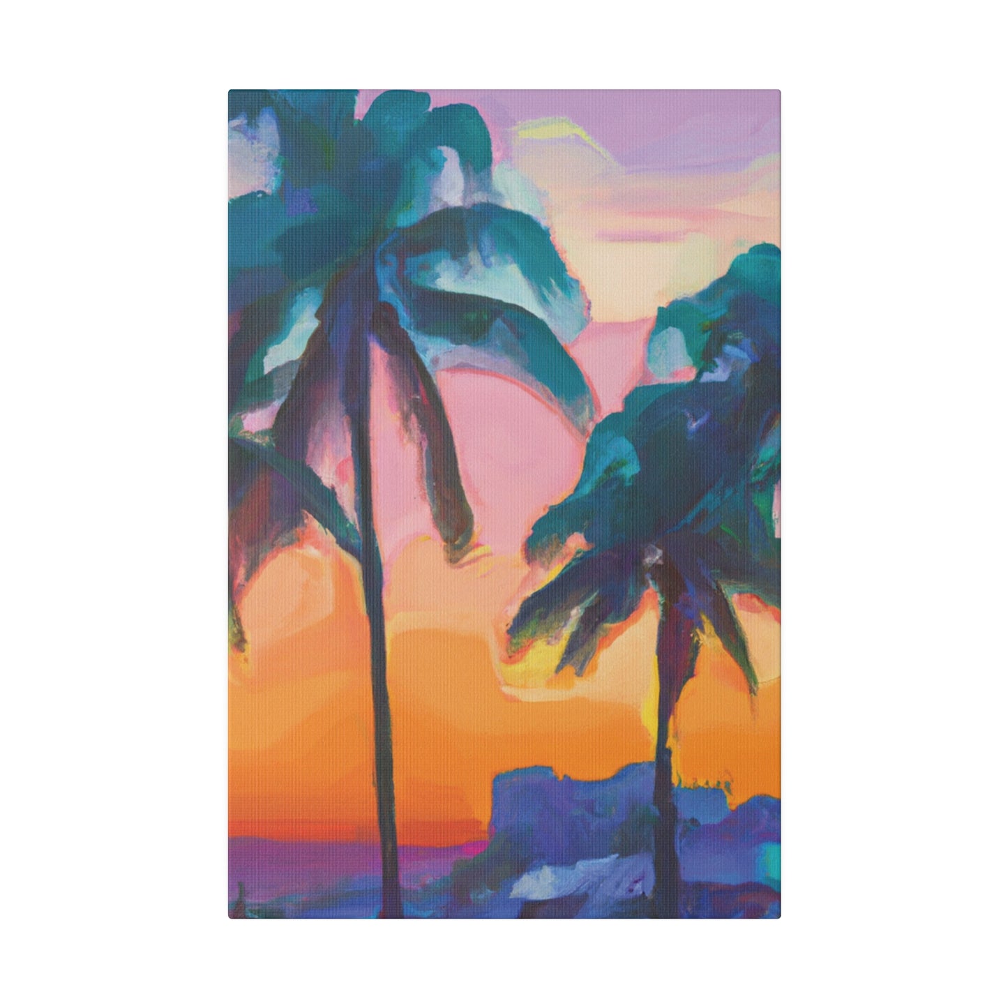 6494M - Miami Beach Sunset Painting Print | Miami | Beach | Sunset | Poster | Home Decor | Wall Art | Canvas