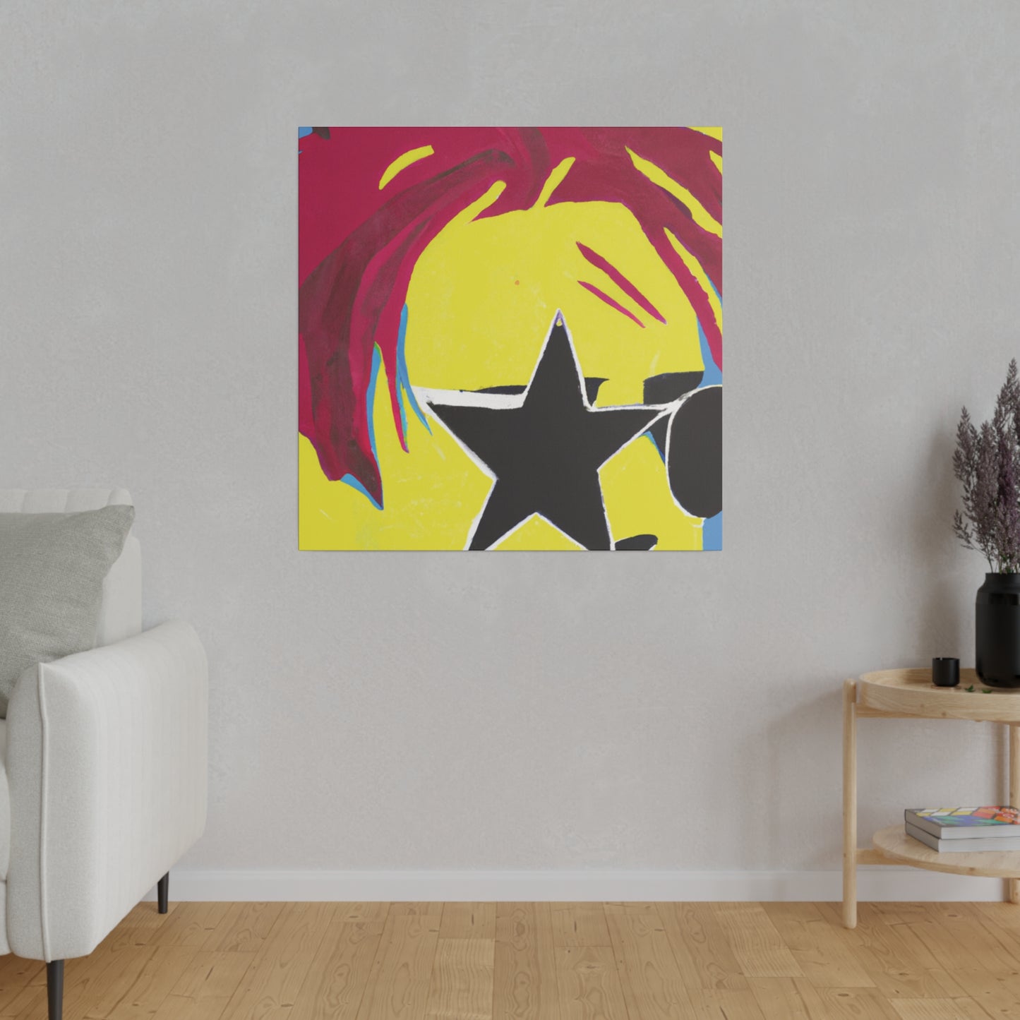5063P - Rockstar Painting Print | Face | Abstract | Poster | Home Decor | Wall Art | Music Art | Canvas