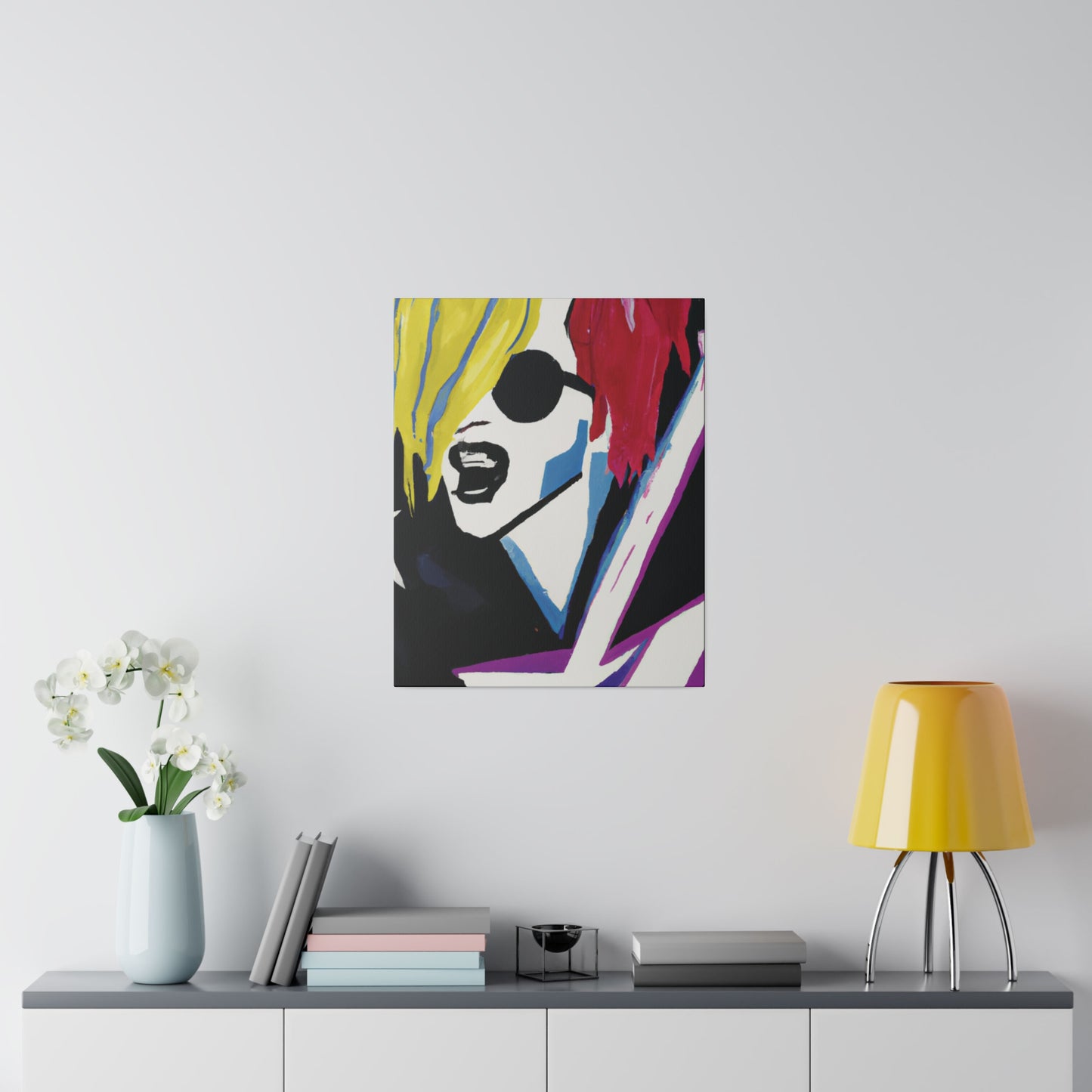 8784F - Rockstar Painting Print | Face | Abstract | Poster | Home Decor | Wall Art | Music Art | Canvas