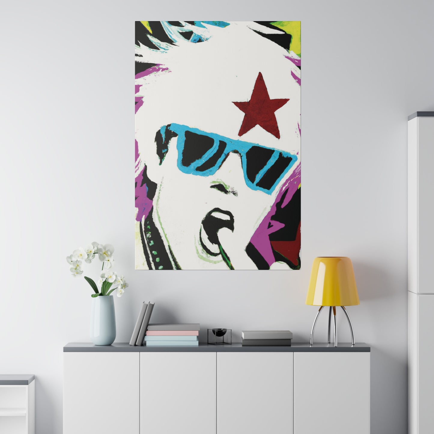 4850F - Rockstar Painting Print | Face | Abstract | Poster | Home Decor | Wall Art | Music Art | Canvas