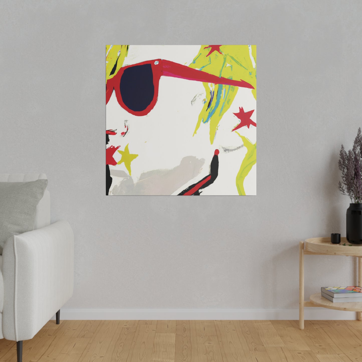 5478D - Rockstar Painting Print | Face | Abstract | Poster | Home Decor | Wall Art | Music Art | Canvas