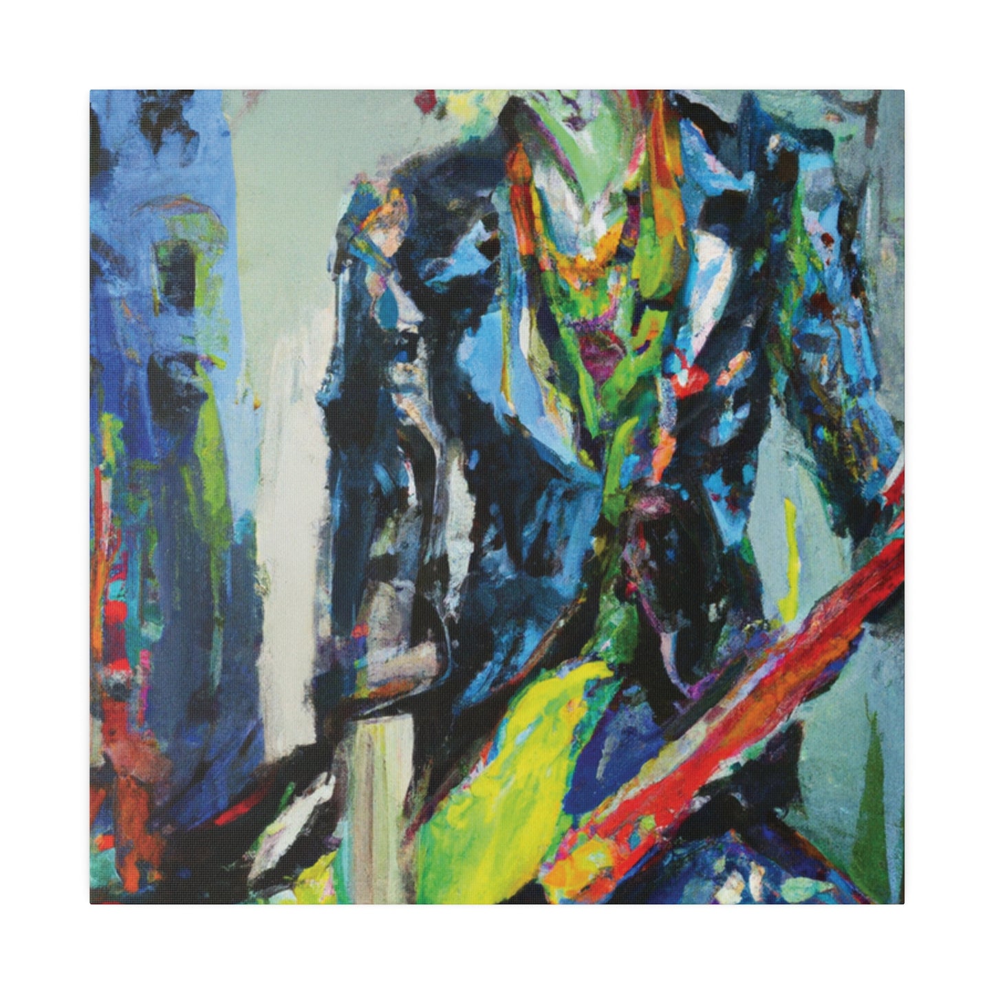 5111Y - Rockstar Oil Painting Style Print | Poster | Home Decor | Wall Art | Music Art | Canvas