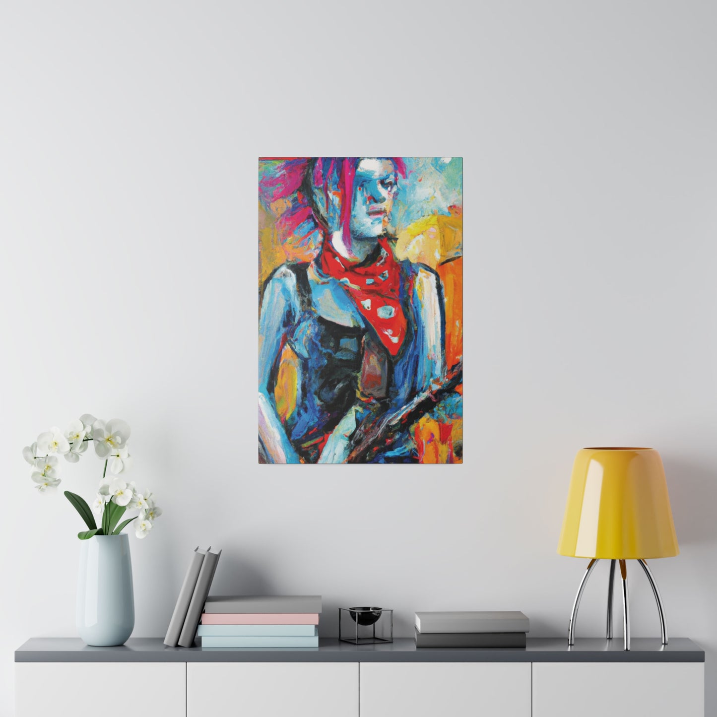 7372P - Rockstar Oil Painting Style Print | Poster | Home Decor | Wall Art | Music Art | Canvas