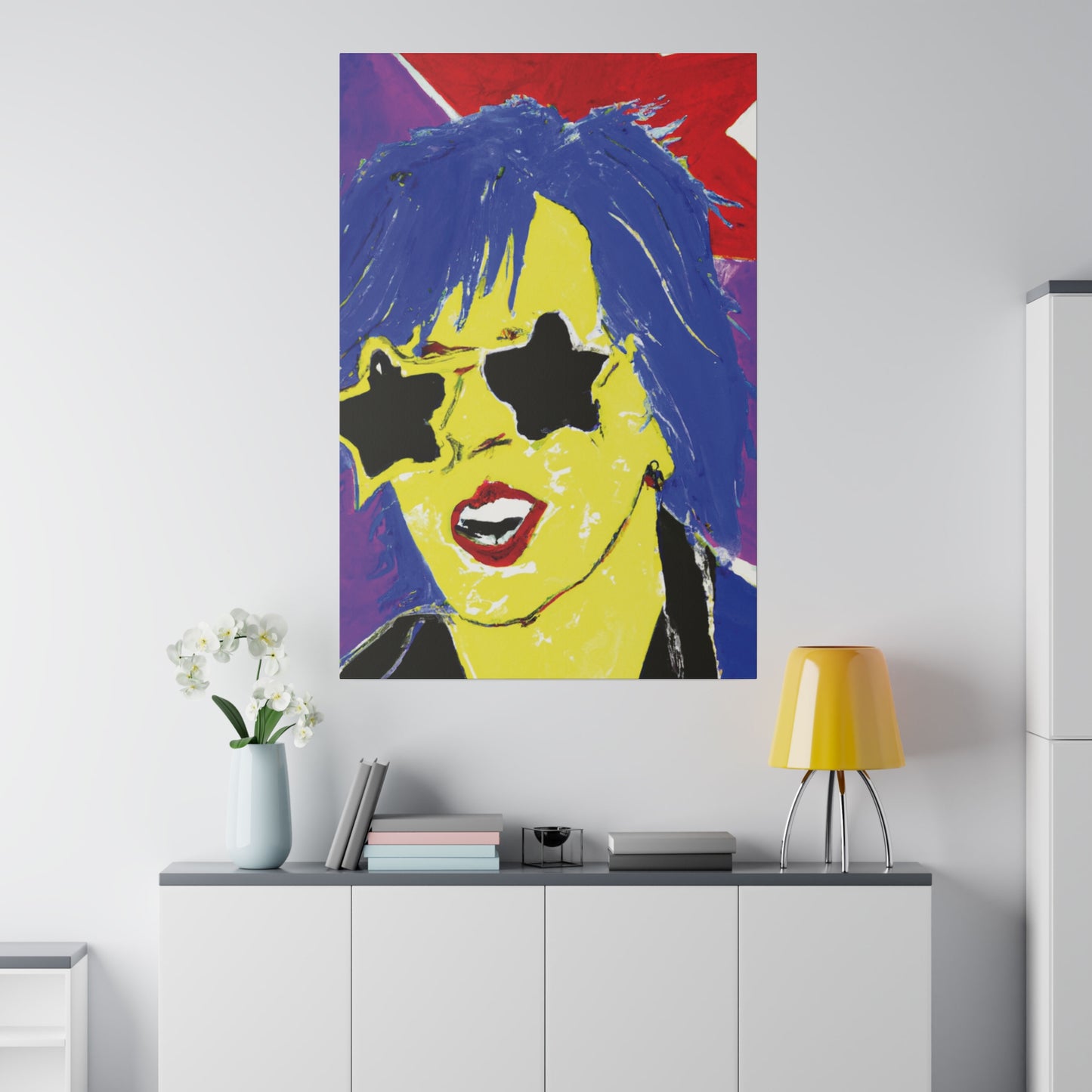 6721Z - Rockstar Painting Print | Face | Abstract | Poster | Home Decor | Wall Art | Music Art | Canvas