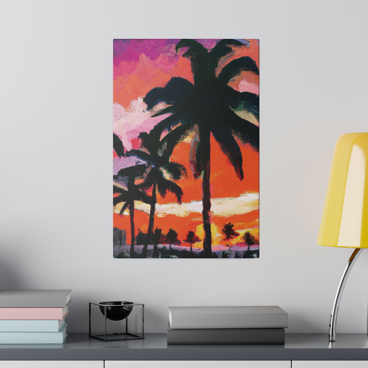 2734M - Miami Beach Sunset Painting Print | Miami | Beach | Sunset | Poster | Home Decor | Wall Art | Canvas