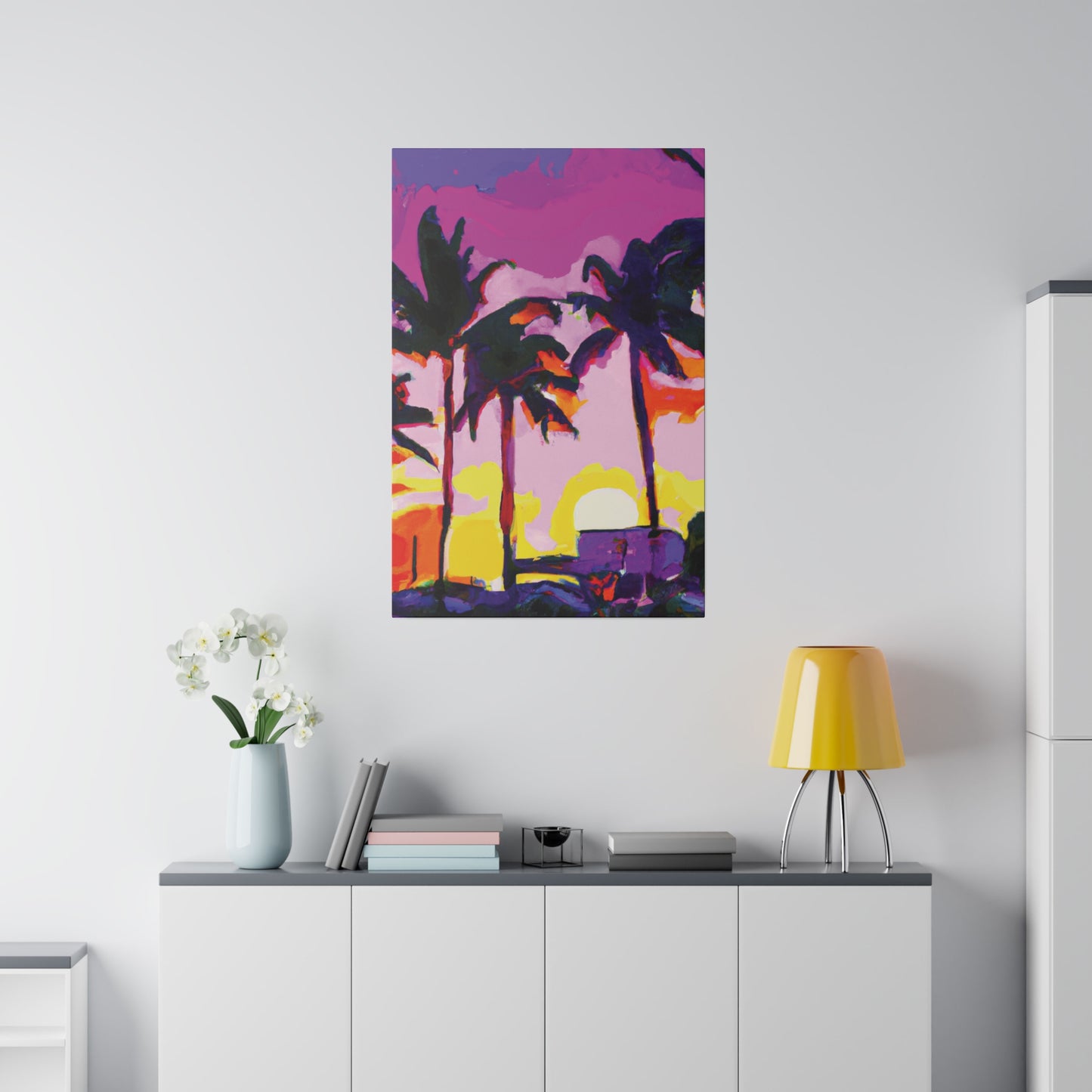 7146G - Miami Beach Sunset Painting Print | Miami | Beach | Sunset | Poster | Home Decor | Wall Art | Canvas