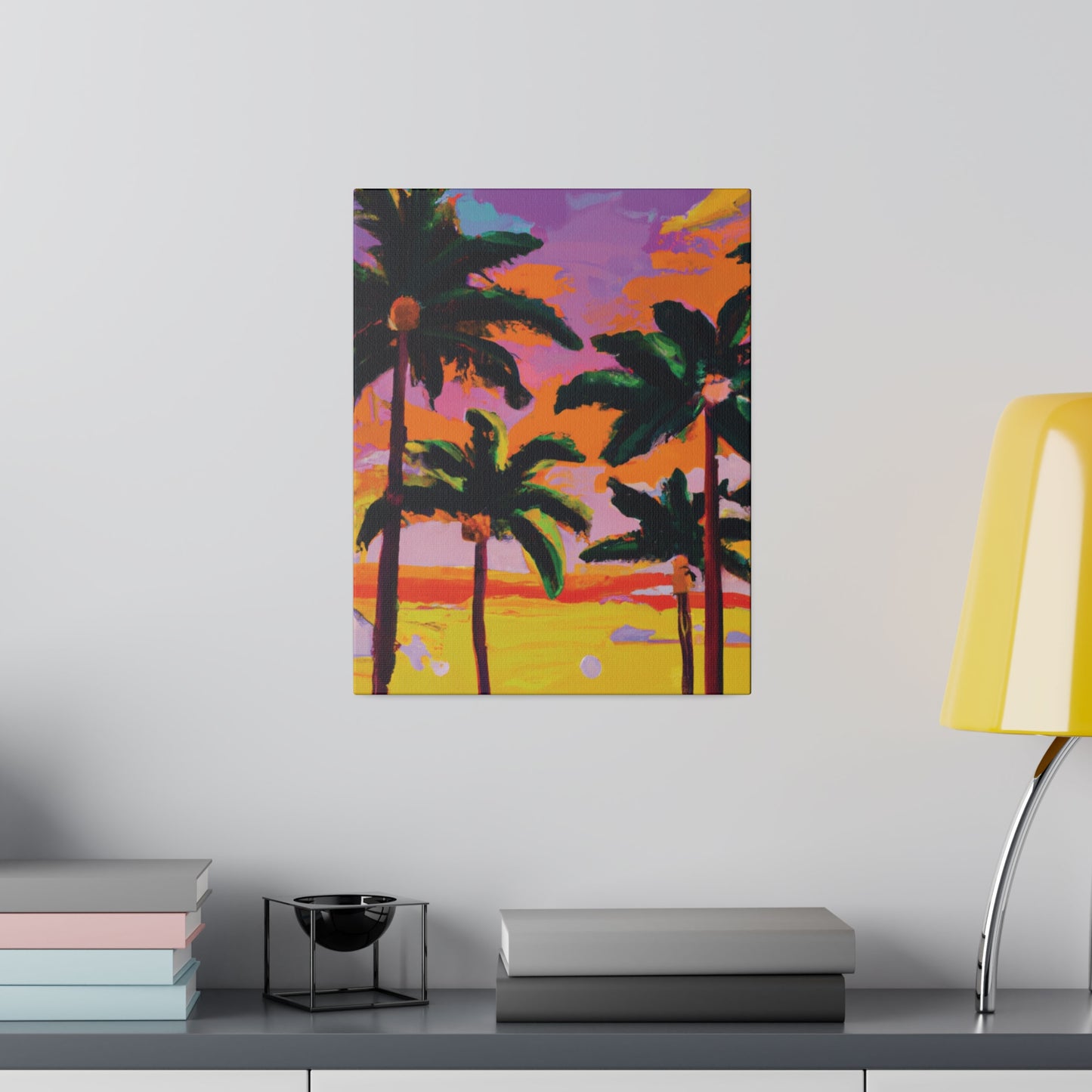 4389A - Miami Beach Sunset Painting Print | Miami | Beach | Sunset | Poster | Home Decor | Wall Art | Canvas