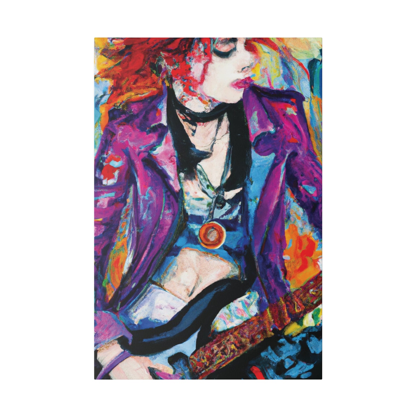 9712Y - Rockstar Oil Painting Style Print | Poster | Home Decor | Wall Art | Music Art | Canvas