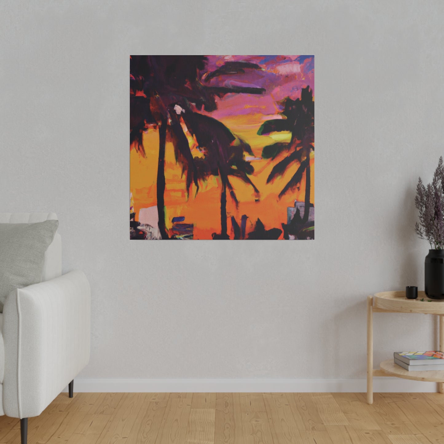 8409A - Miami Beach Sunset Painting Print | Miami | Beach | Sunset | Poster | Home Decor | Wall Art | Canvas