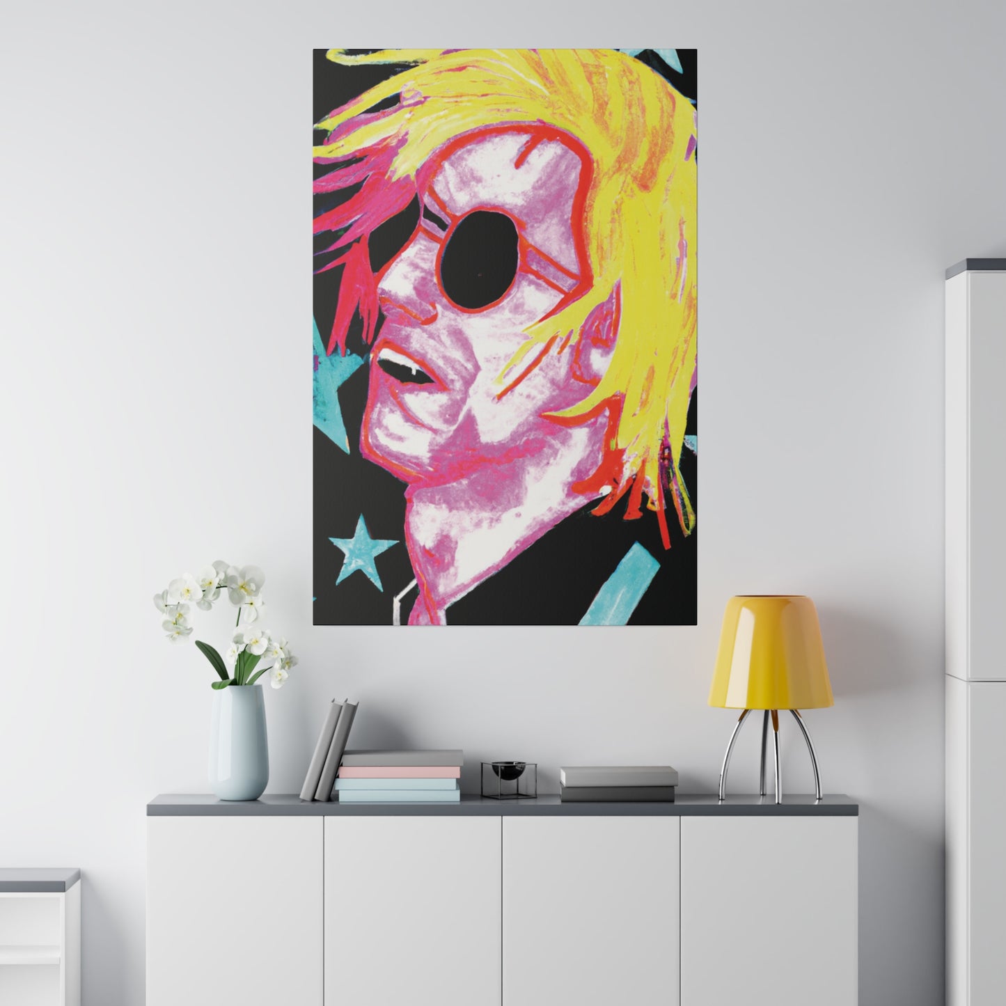 5123P - Rockstar Painting Print | Face | Abstract | Poster | Home Decor | Wall Art | Music Art | Canvas