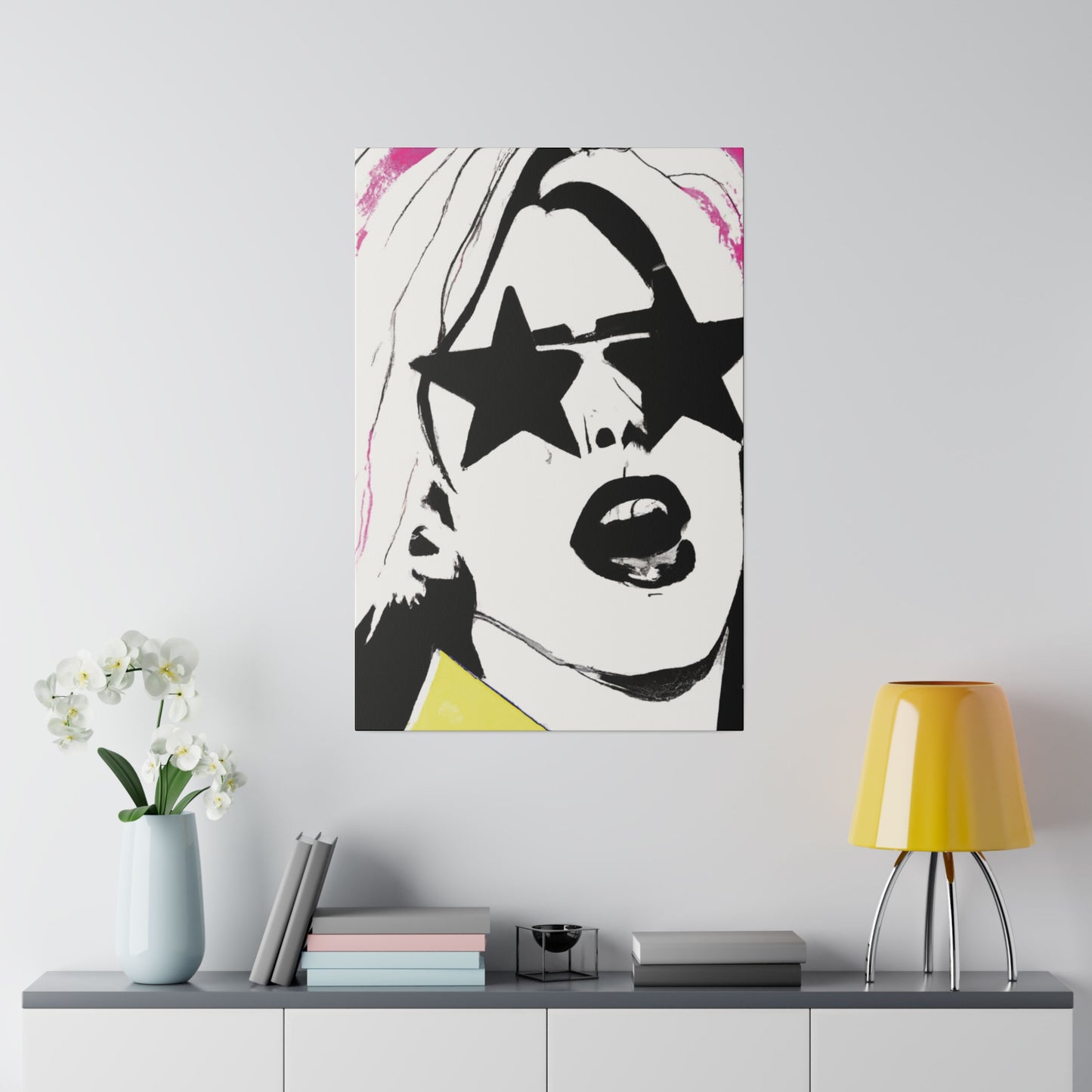 9438E - Rockstar Painting Print | Face | Abstract | Poster | Home Decor | Wall Art | Music Art | Canvas