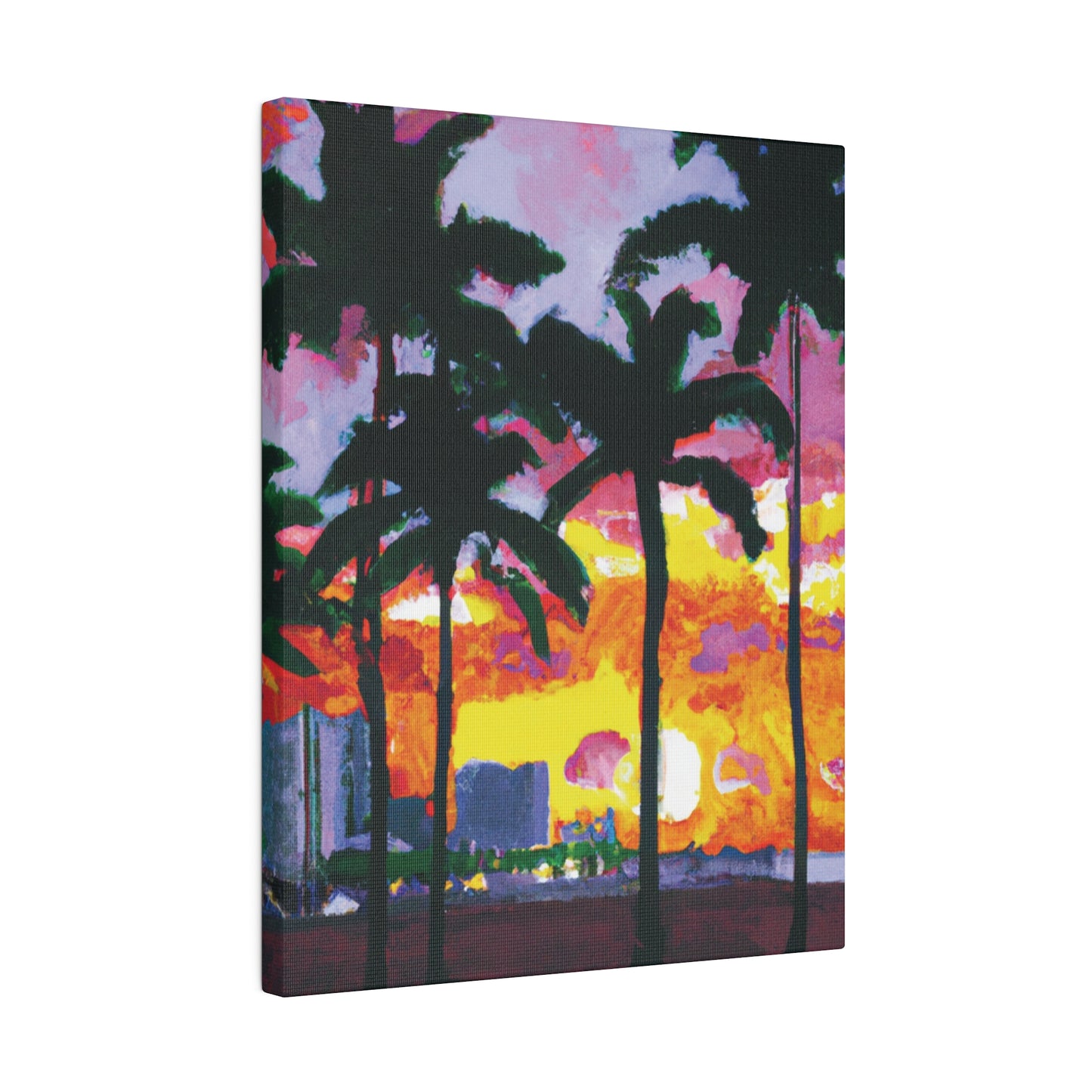 6342T - Miami Beach Sunset Painting Print | Miami | Beach | Sunset | Poster | Home Decor | Wall Art | Canvas