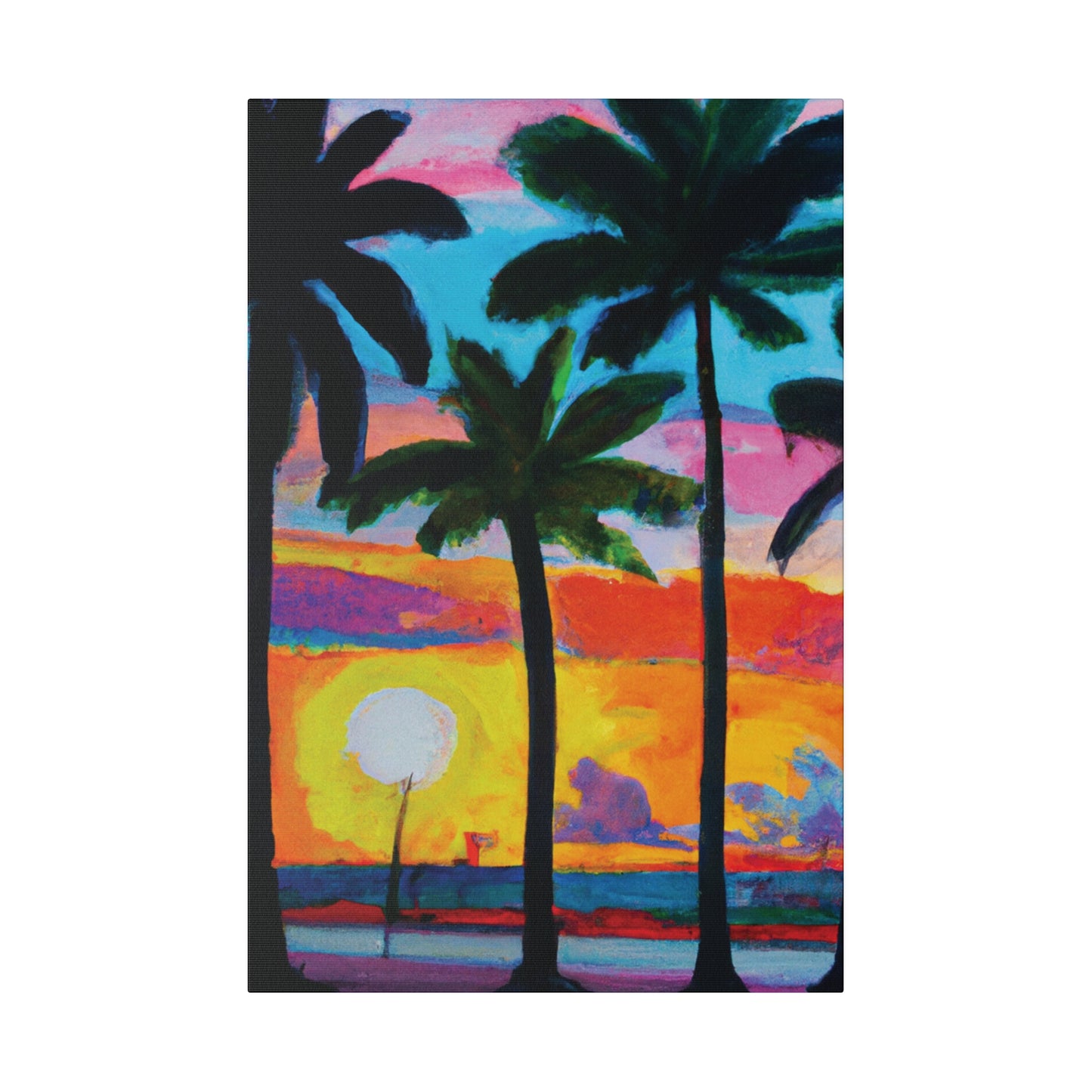 9043Y - Miami Beach Sunset Painting Print | Miami | Beach | Sunset | Poster | Home Decor | Wall Art | Canvas