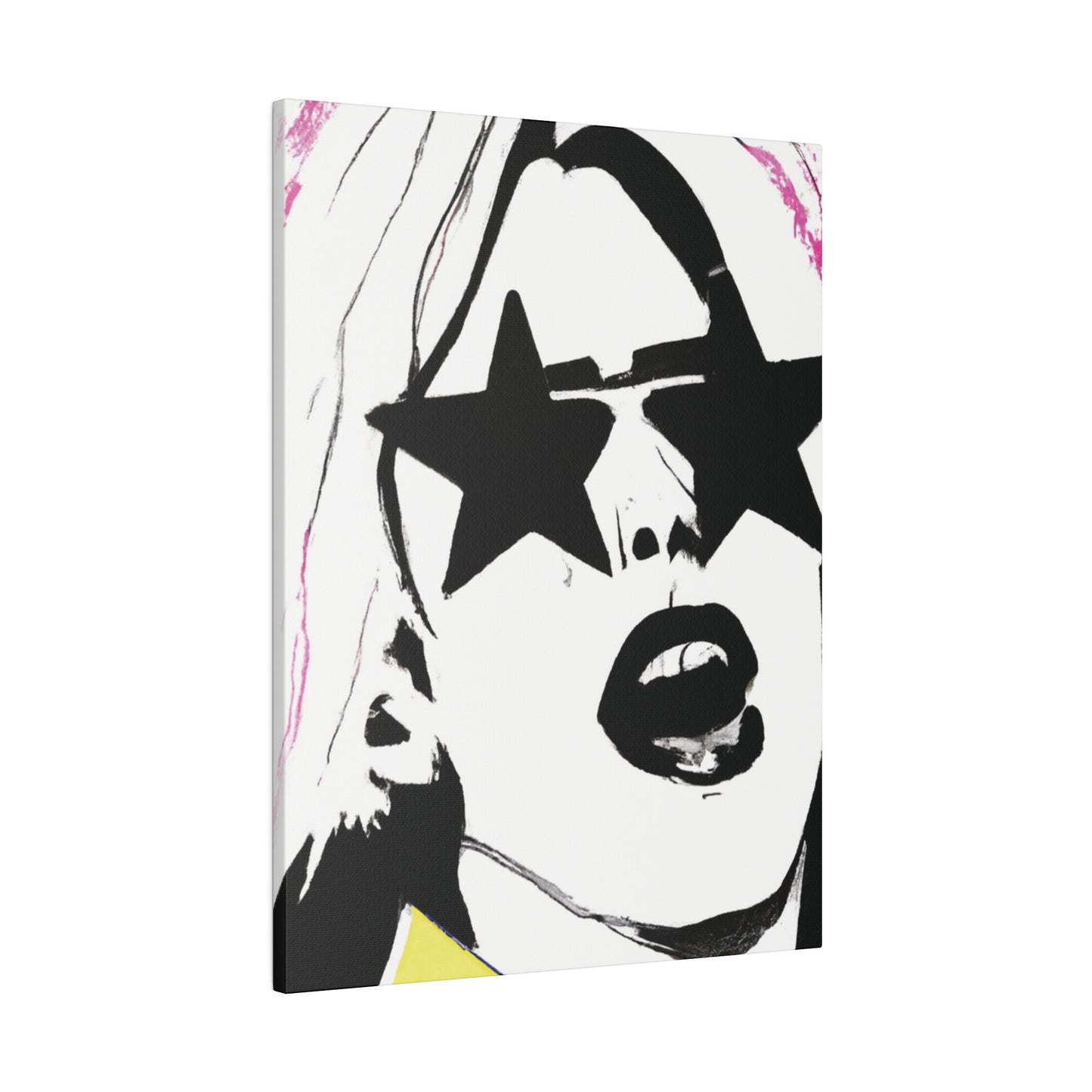 9438E - Rockstar Painting Print | Face | Abstract | Poster | Home Decor | Wall Art | Music Art | Canvas