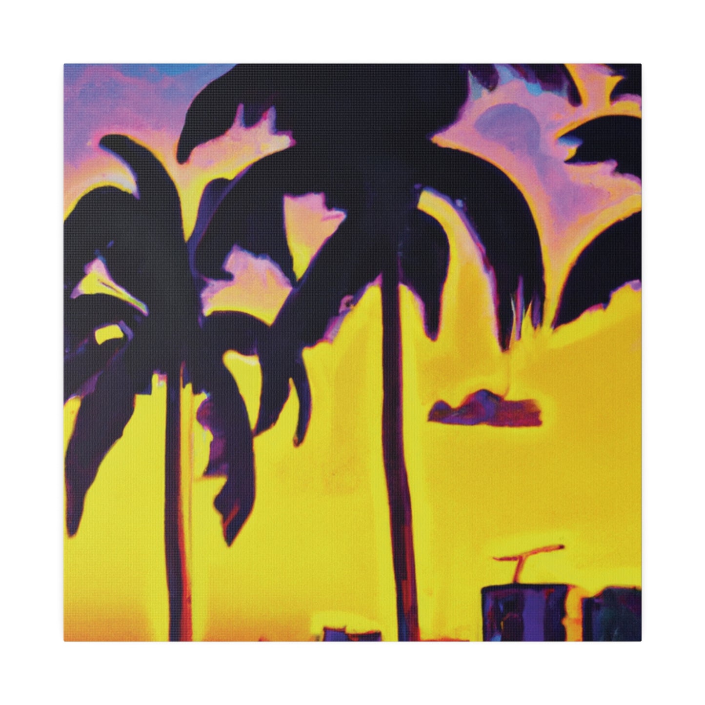 5674W - Miami Beach Sunset Painting Print | Miami | Beach | Sunset | Poster | Home Decor | Wall Art | Canvas