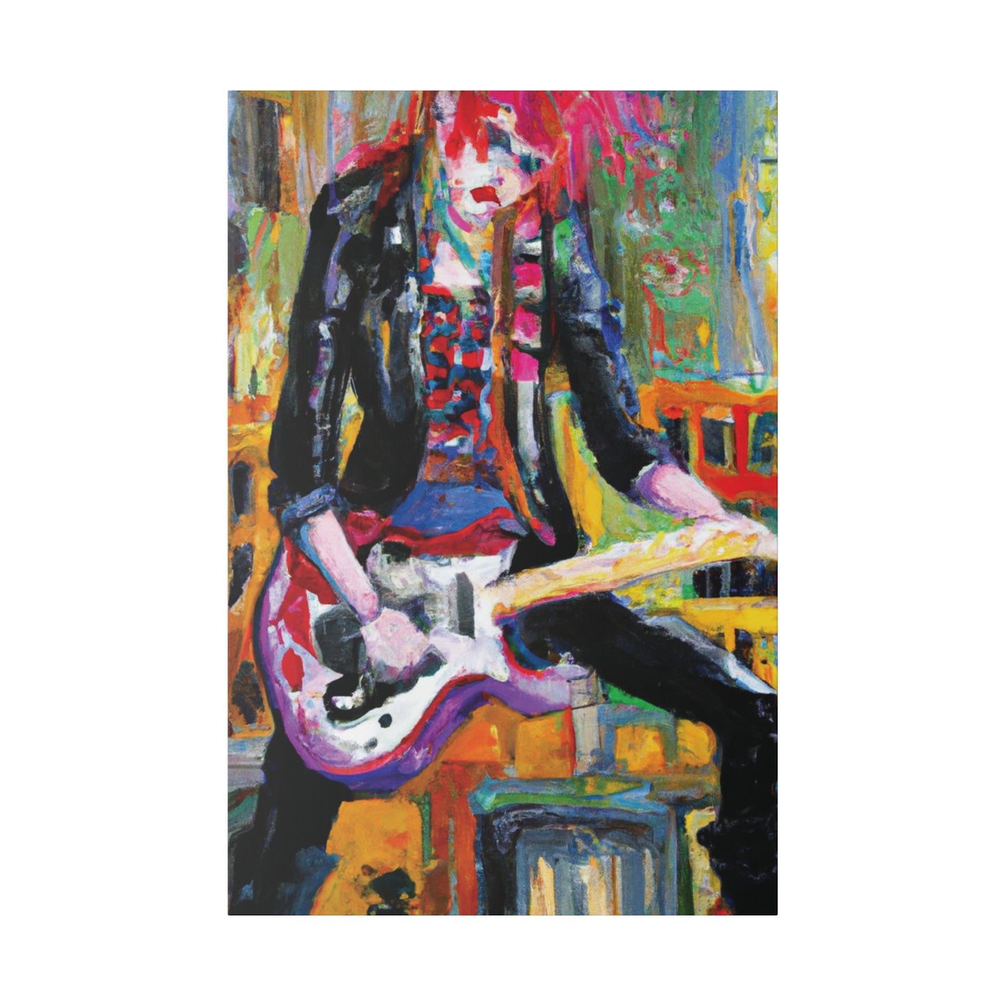 834H - Rockstar Oil Painting Style Print | Poster | Home Decor | Wall Art | Music Art | Canvas