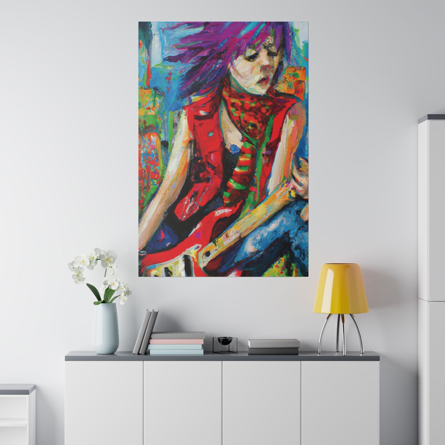 6732Q - Rockstar Oil Painting Style Print | Poster | Home Decor | Wall Art | Music Art | Canvas