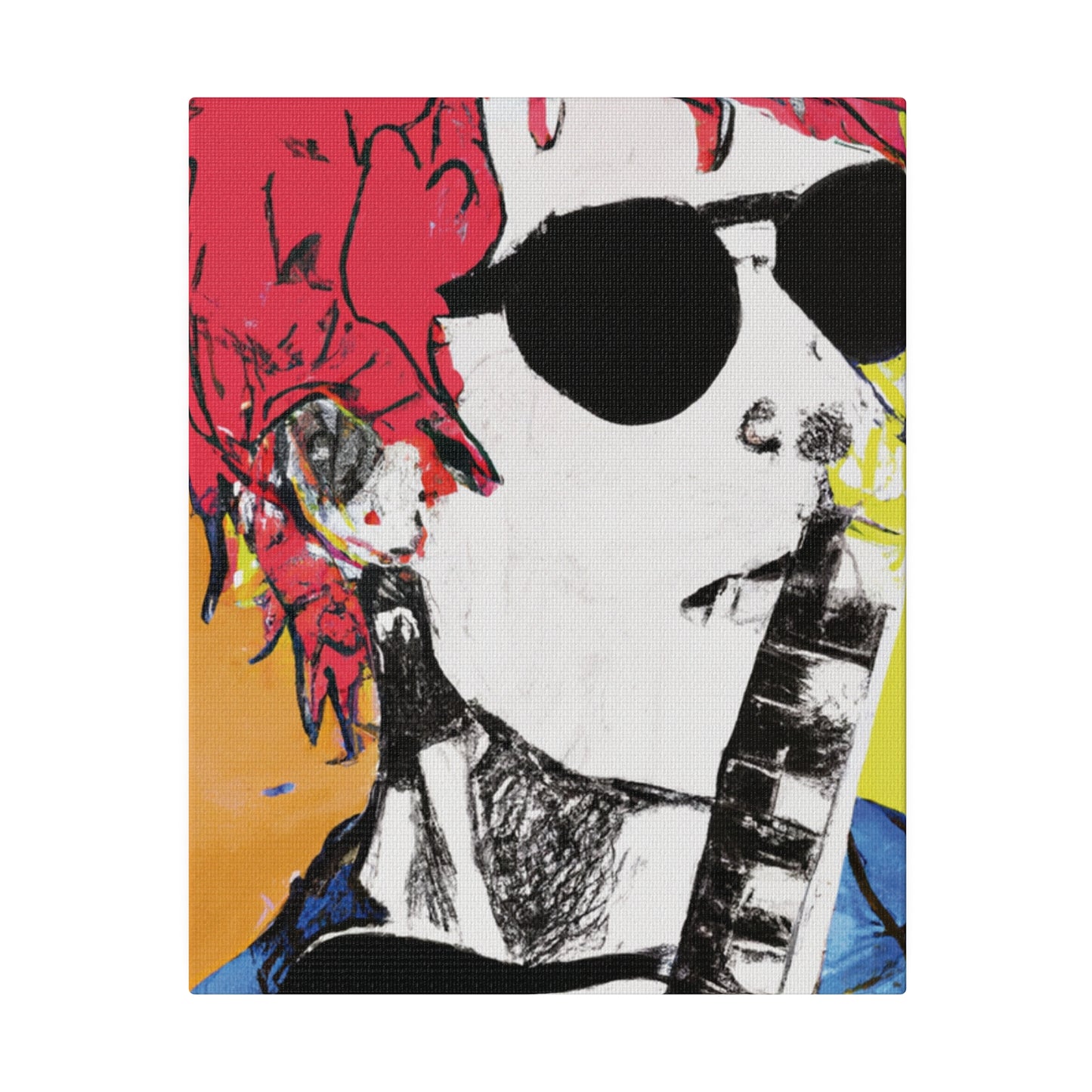 8995T - Rockstar Painting Print | Face | Abstract | Poster | Home Decor | Wall Art | Music Art | Canvas