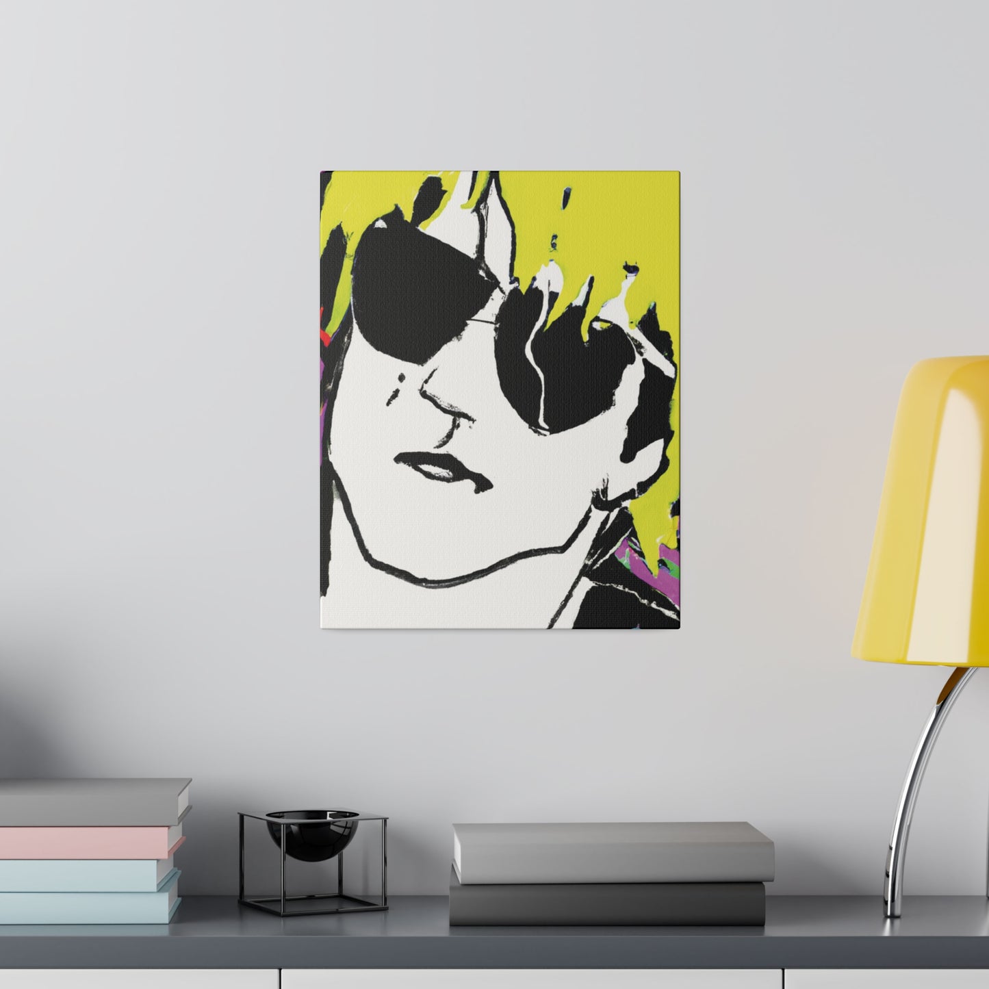 347H - Rockstar Painting Print | Face | Abstract | Poster | Home Decor | Wall Art | Music Art | Canvas