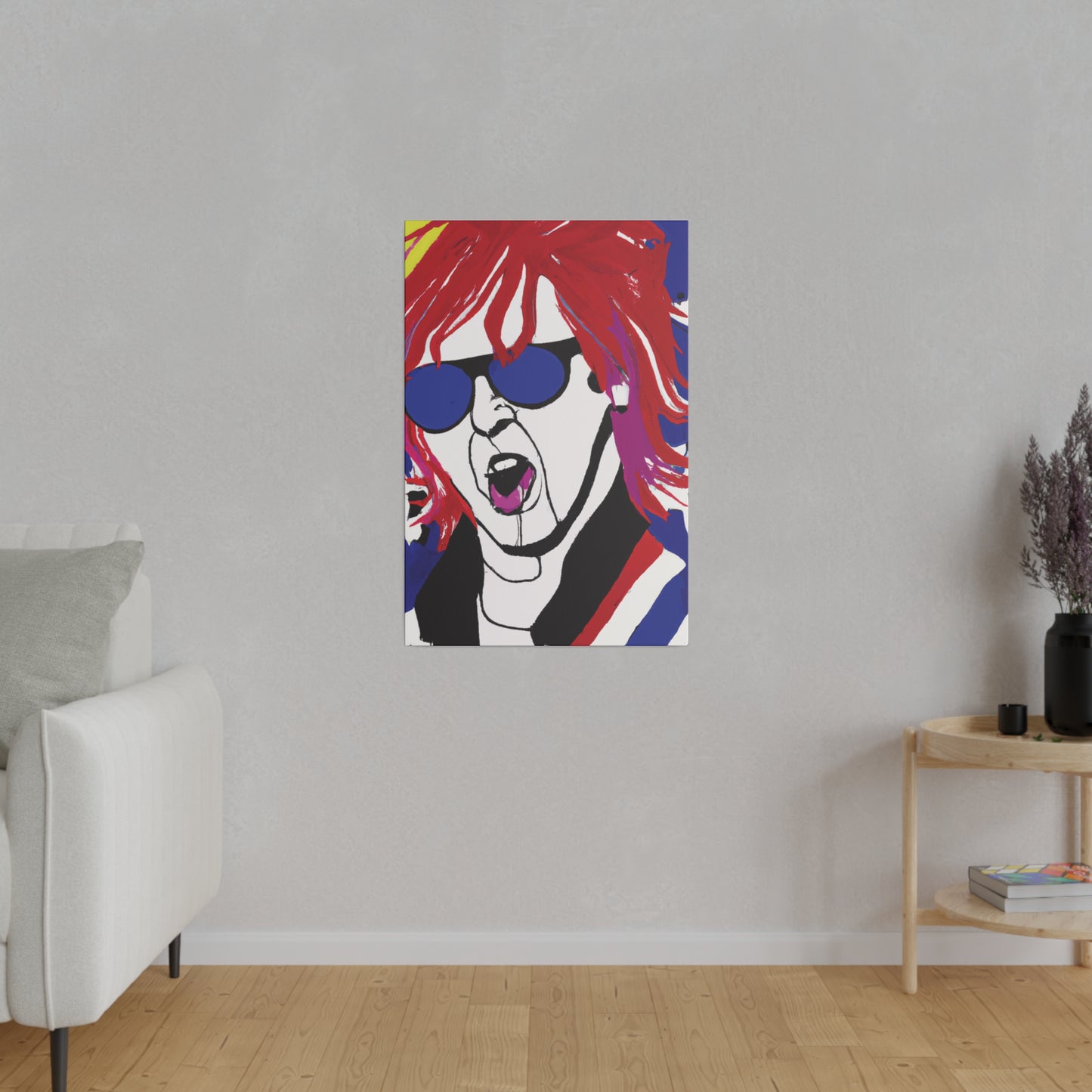 4739V - Rockstar Painting Print | Face | Abstract | Poster | Home Decor | Wall Art | Music Art | Canvas