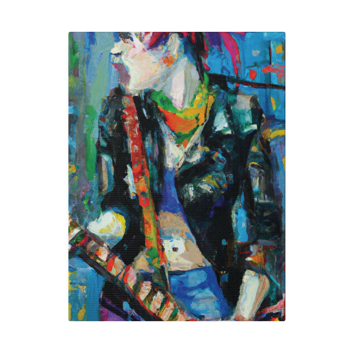 3601F - Rockstar Oil Painting Style Print | Poster | Home Decor | Wall Art | Music Art | Canvas