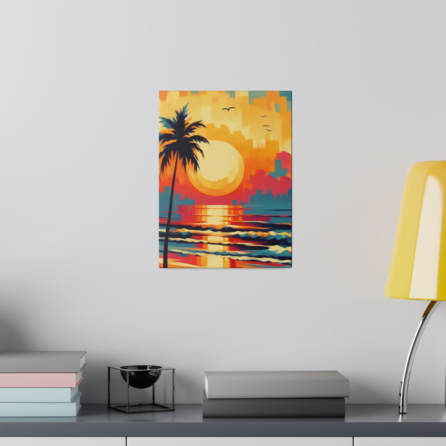 6284F - Miami Beach Sunset Painting Print | Miami | Beach | Sunset | Poster | Home Decor | Wall Art | Canvas