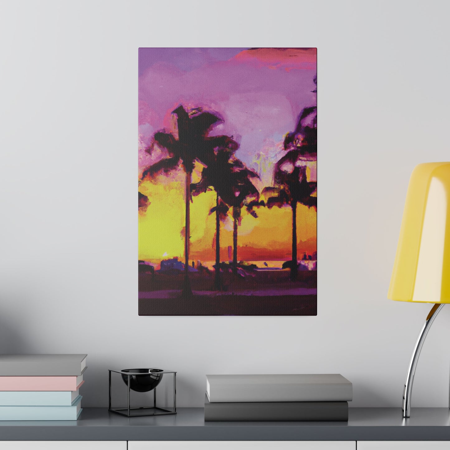 3958L - Miami Beach Sunset Painting Print | Miami | Beach | Sunset | Poster | Home Decor | Wall Art | Canvas