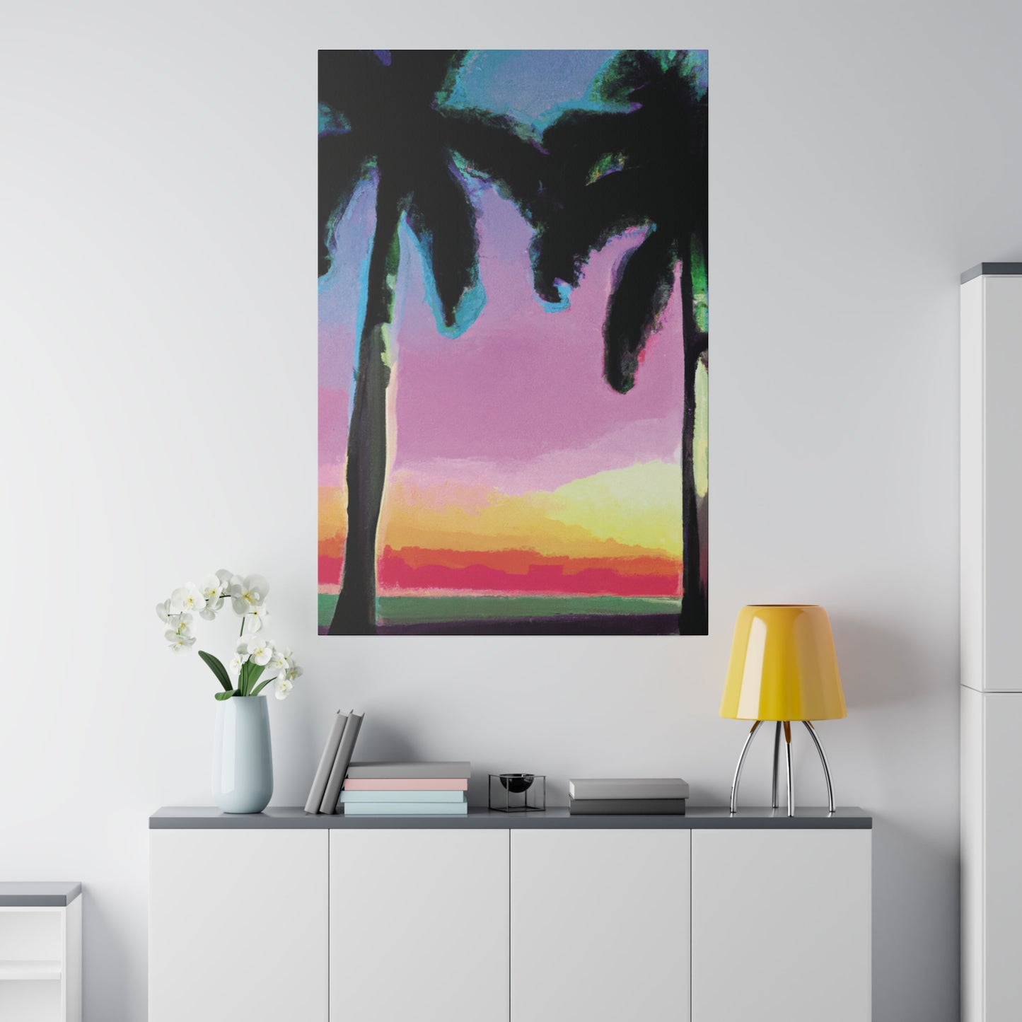 8491N - Miami Beach Sunset Painting Print | Miami | Beach | Sunset | Poster | Home Decor | Wall Art | Canvas