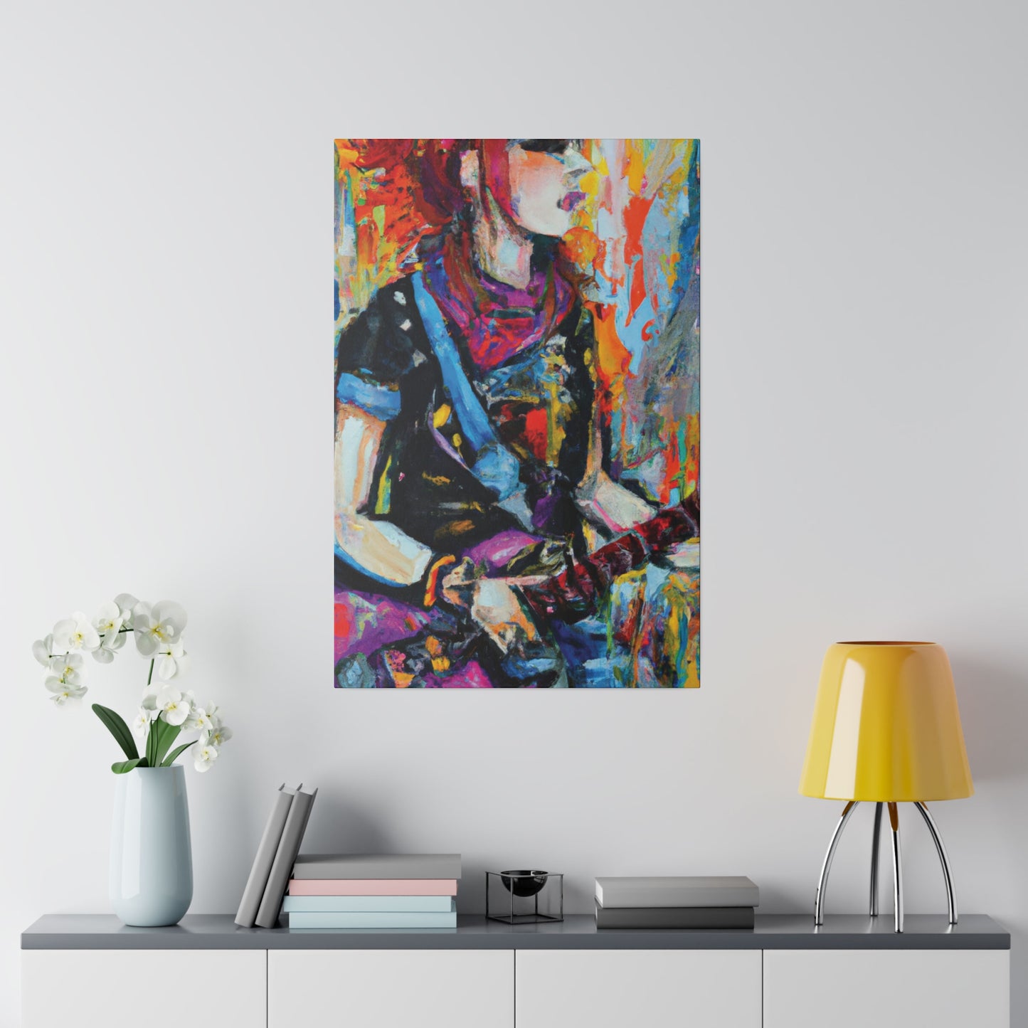 4384O - Rockstar Oil Painting Style Print | Poster | Home Decor | Wall Art | Music Art | Canvas