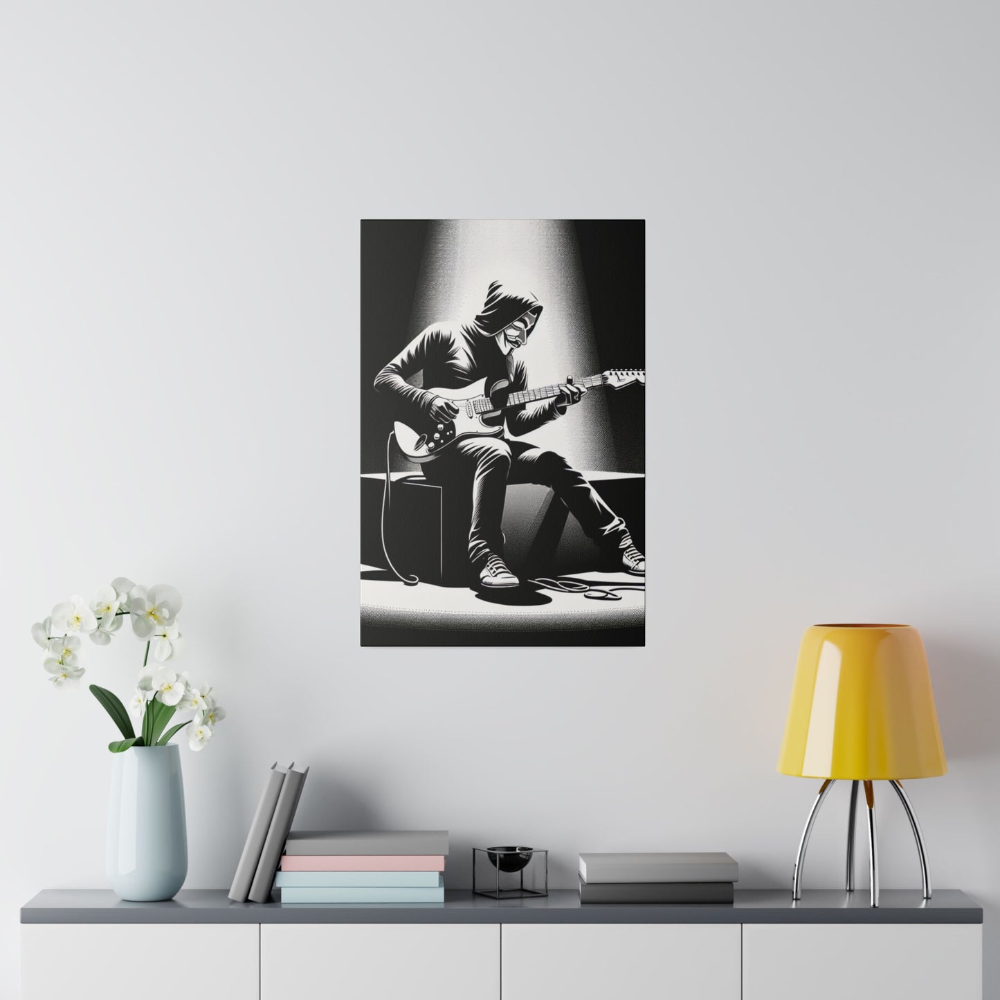 5238K - music art work, rockstar gifts, musician gift ideas, guitar art work, guitar artwork, guitar wall art canvas, playing guitar, decor