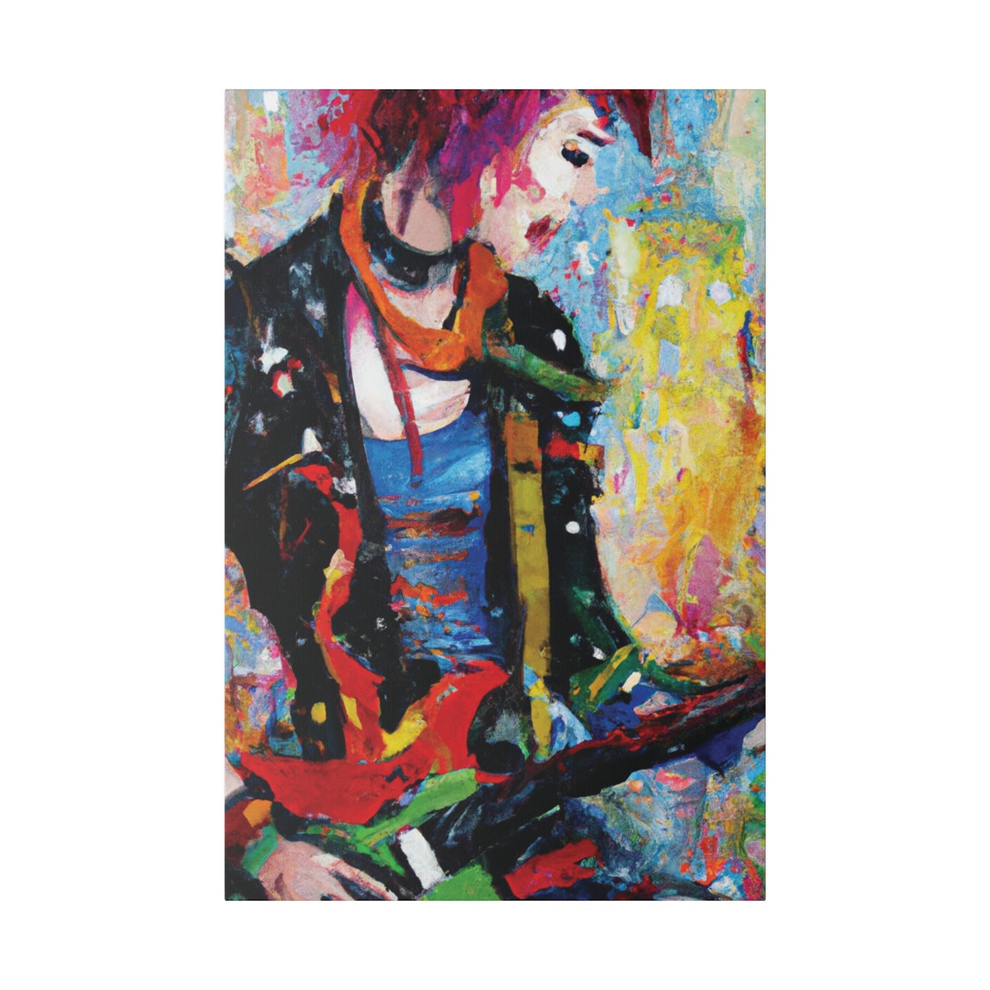 3151J - Rockstar Oil Painting Style Print | Poster | Home Decor | Wall Art | Music Art | Canvas