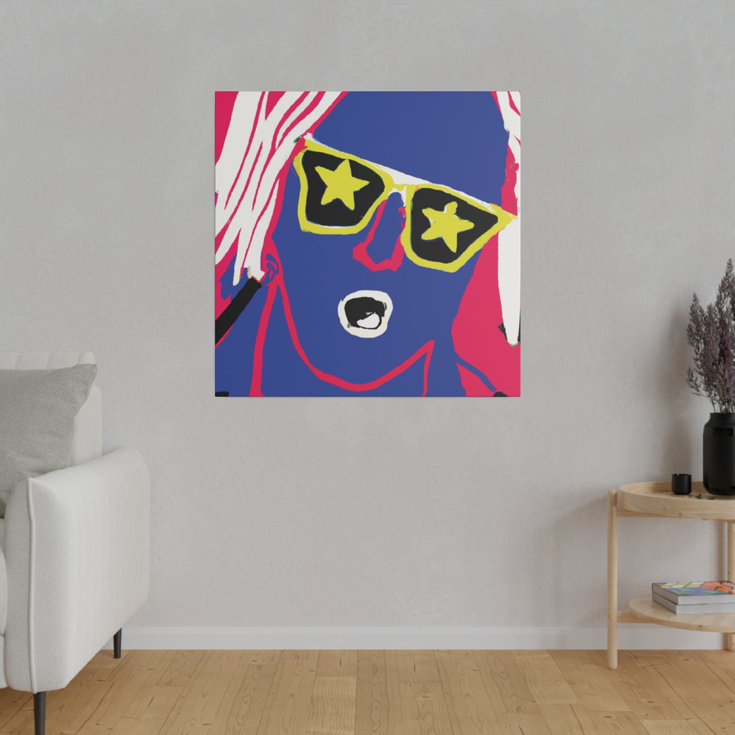 2409U - Rockstar Painting Print | Face | Abstract | Poster | Home Decor | Wall Art | Music Art | Canvas