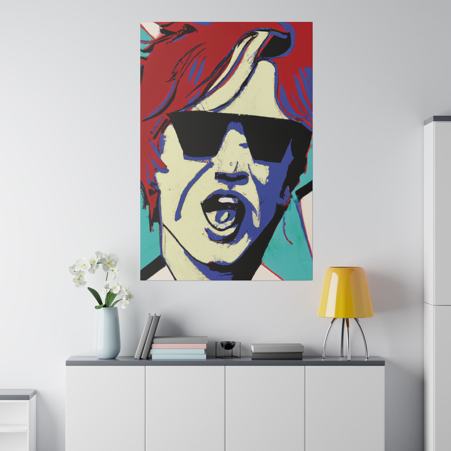 3245Z - Rockstar Painting Print | Face | Abstract | Poster | Home Decor | Wall Art | Music Art | Canvas