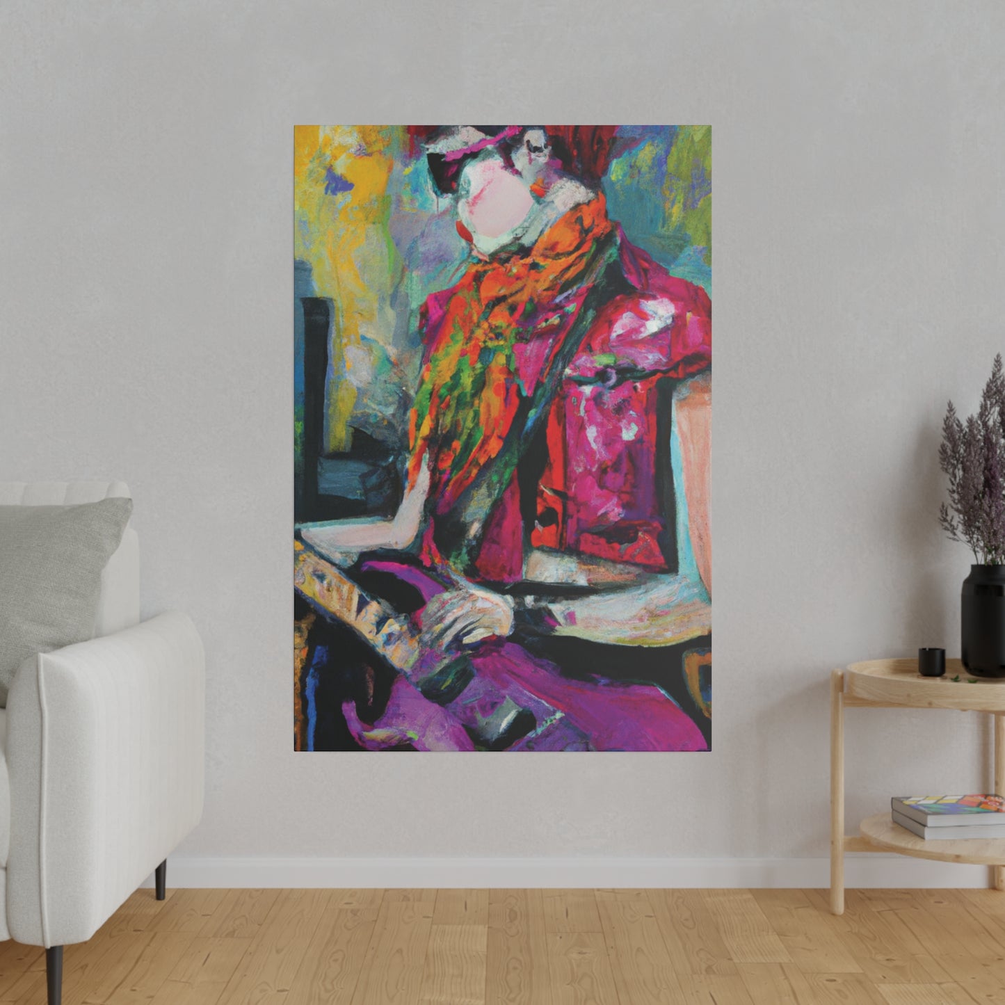 9053L - Rockstar Oil Painting Style Print | Poster | Home Decor | Wall Art | Music Art | Canvas