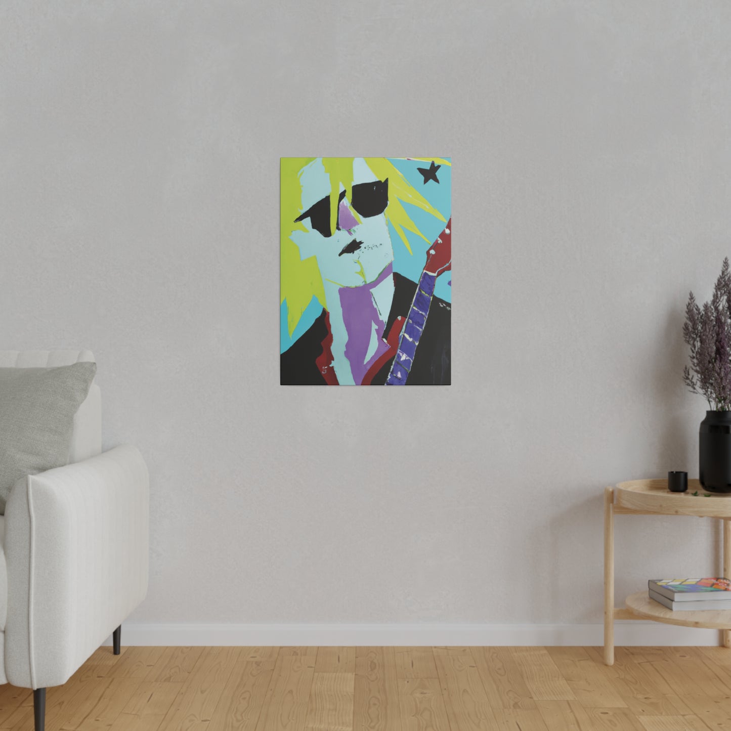 8267F - Rockstar Painting Print | Face | Abstract | Poster | Home Decor | Wall Art | Music Art | Canvas