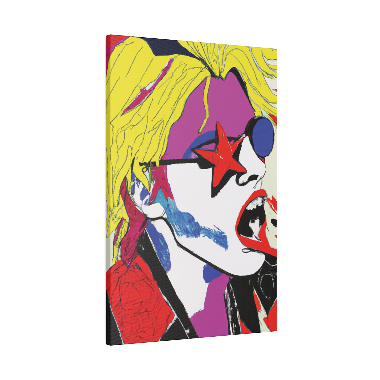 7531H - Rockstar Painting Print | Face | Abstract | Poster | Home Decor | Wall Art | Music Art | Canvas