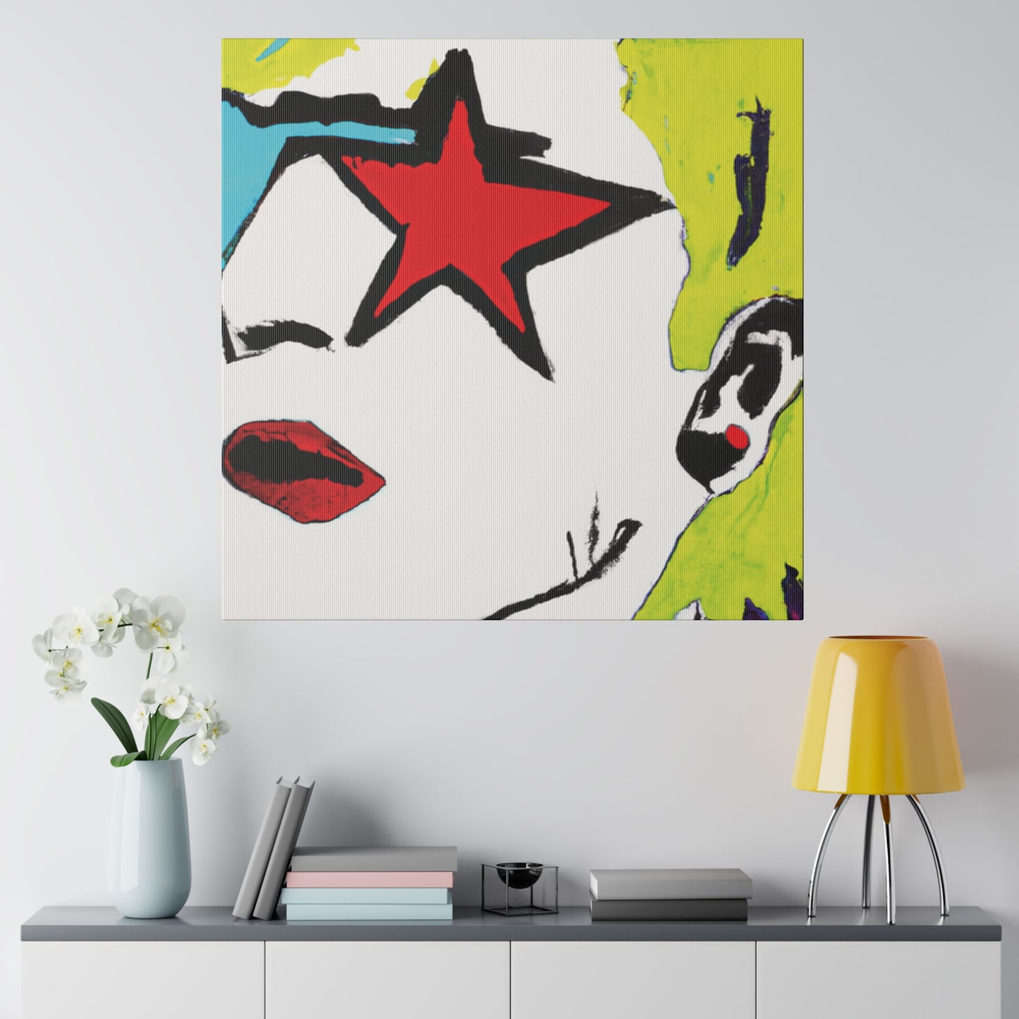 6352S - Rockstar Painting Print | Face | Abstract | Poster | Home Decor | Wall Art | Music Art | Canvas