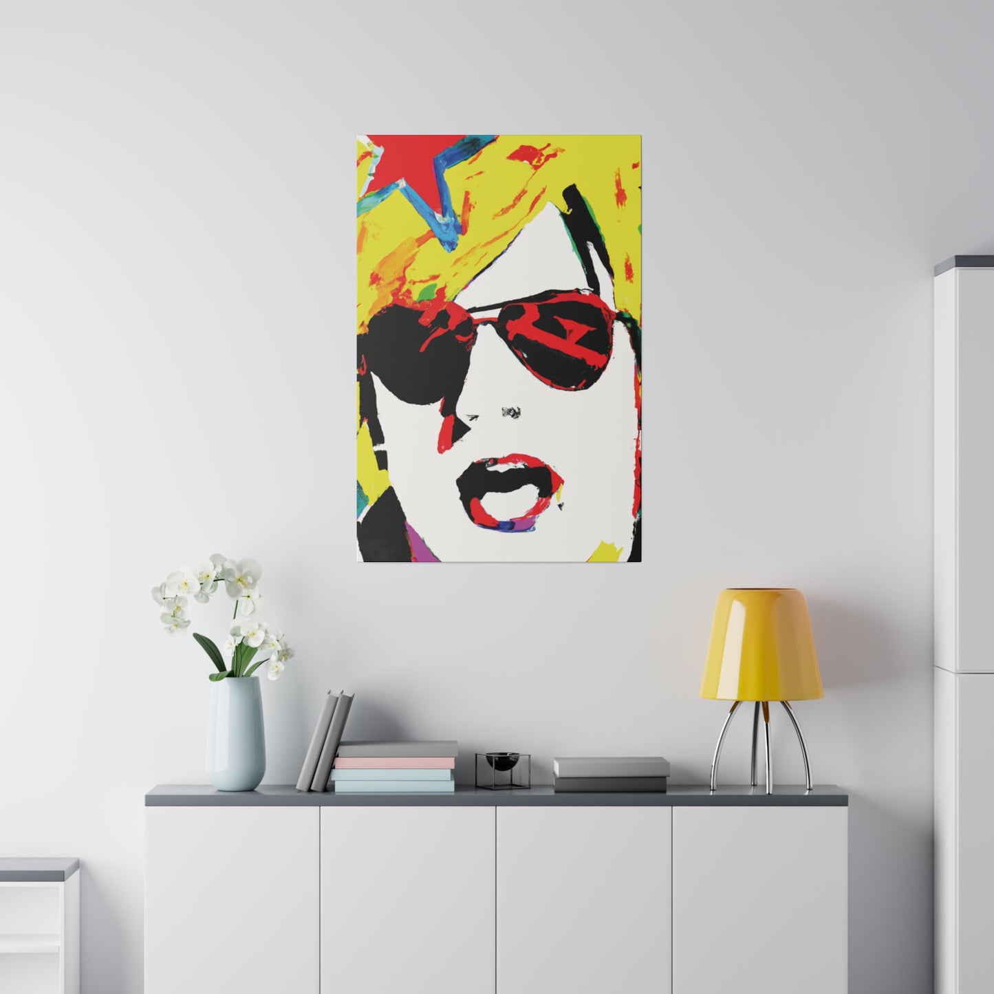 7931Q - Rockstar Painting Print | Face | Abstract | Poster | Home Decor | Wall Art | Music Art | Canvas