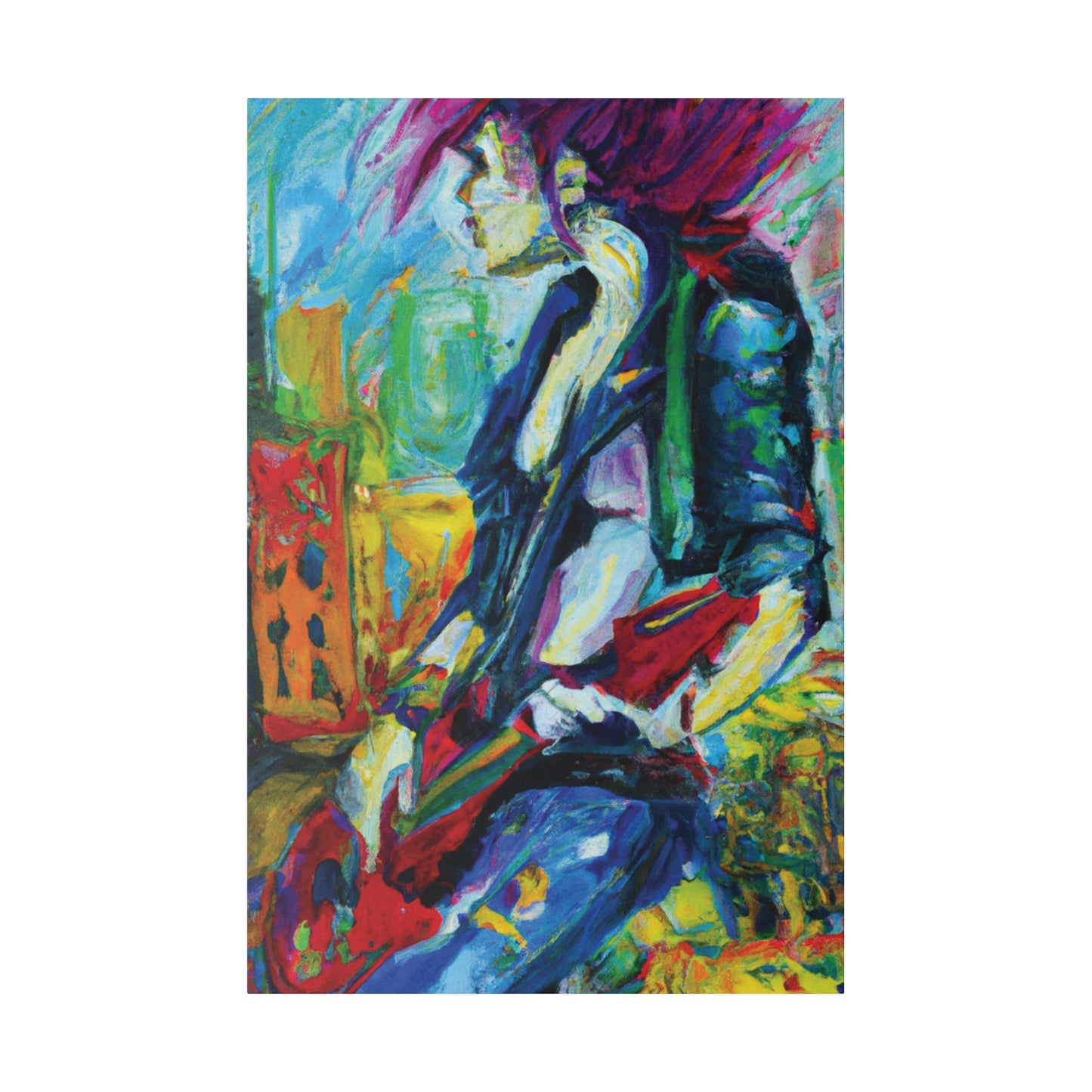 298T - Rockstar Oil Painting Style Print | Poster | Home Decor | Wall Art | Music Art | Canvas