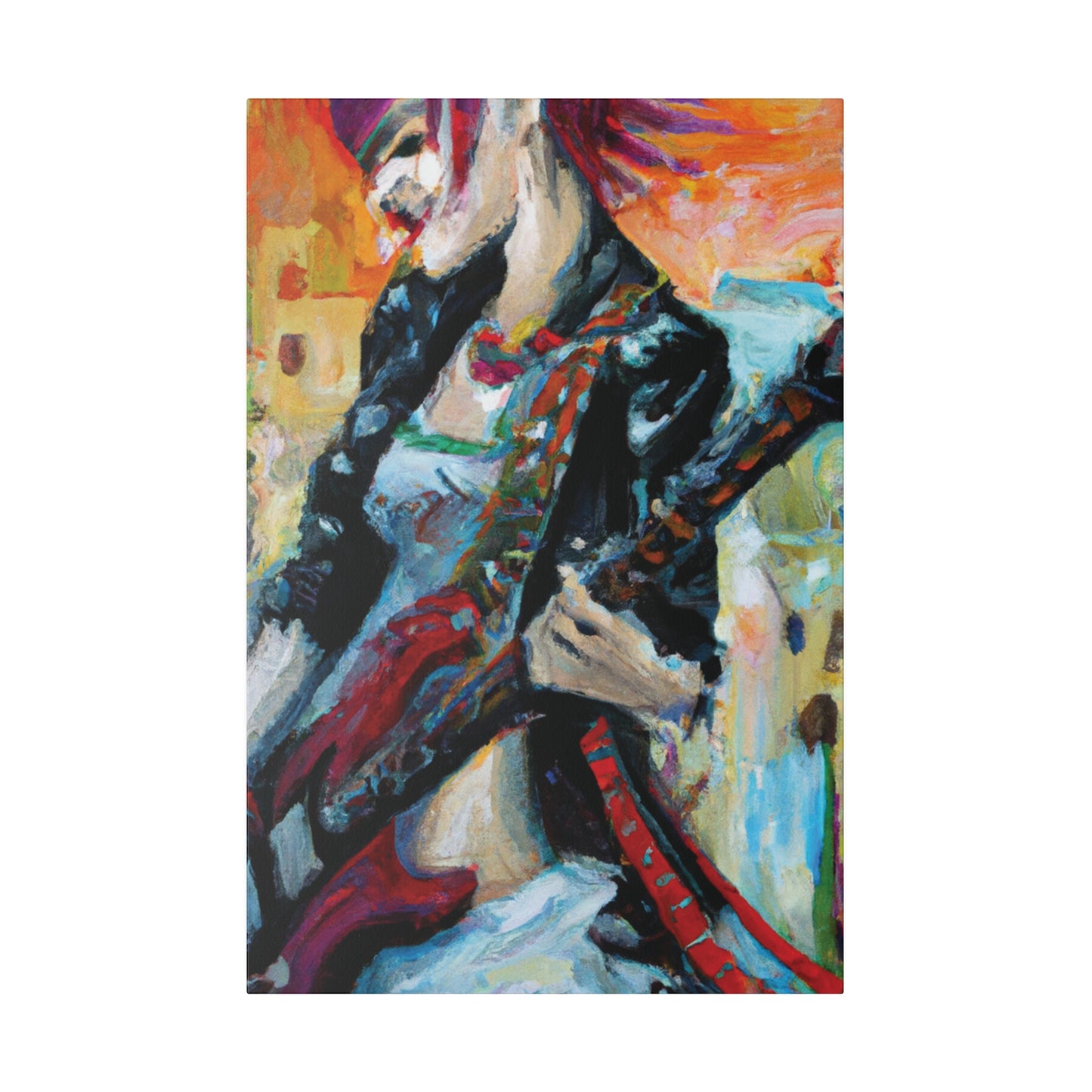 732X - Rockstar Oil Painting Style Print | Poster | Home Decor | Wall Art | Music Art | Canvas