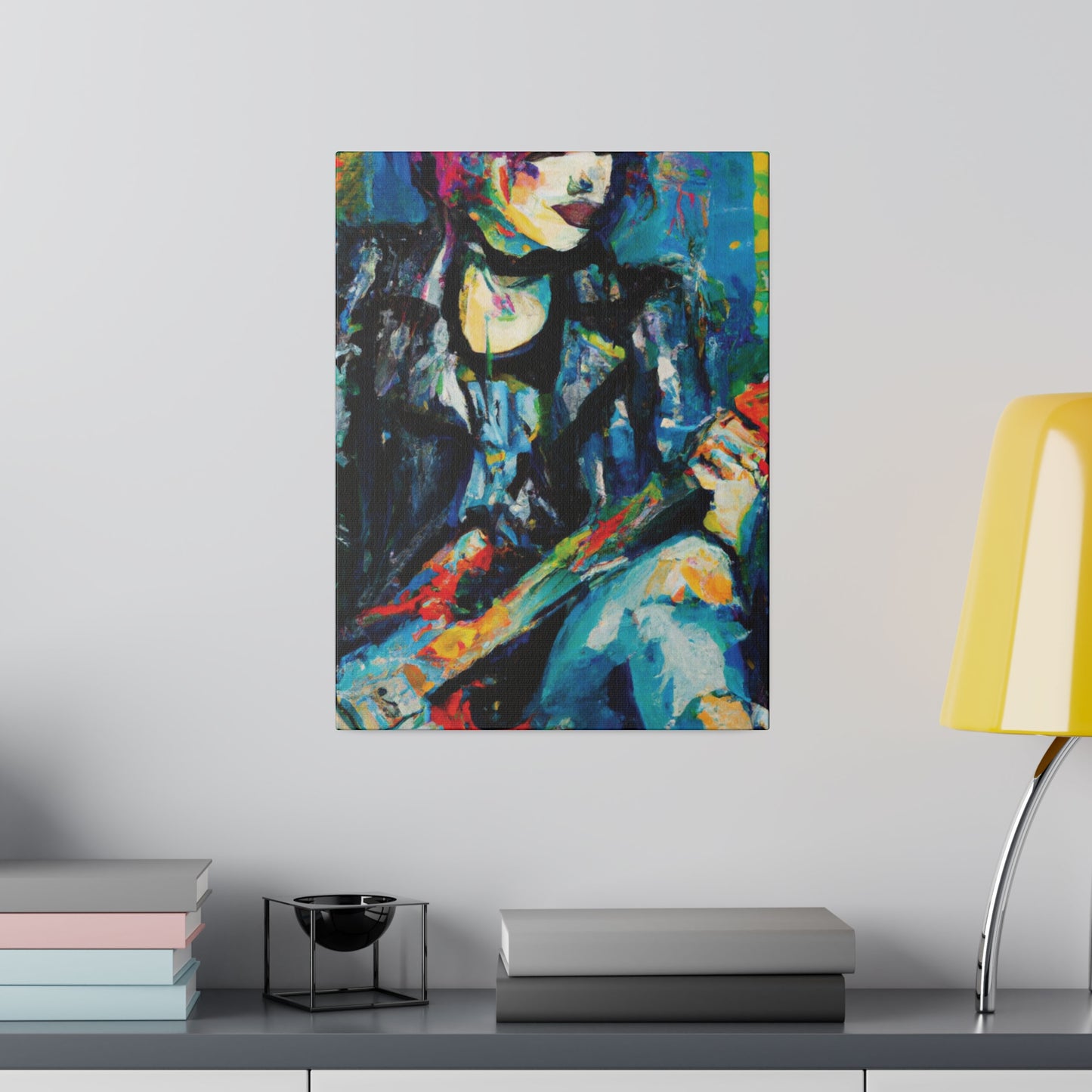 9733T - Rockstar Oil Painting Style Print | Poster | Home Decor | Wall Art | Music Art | Canvas