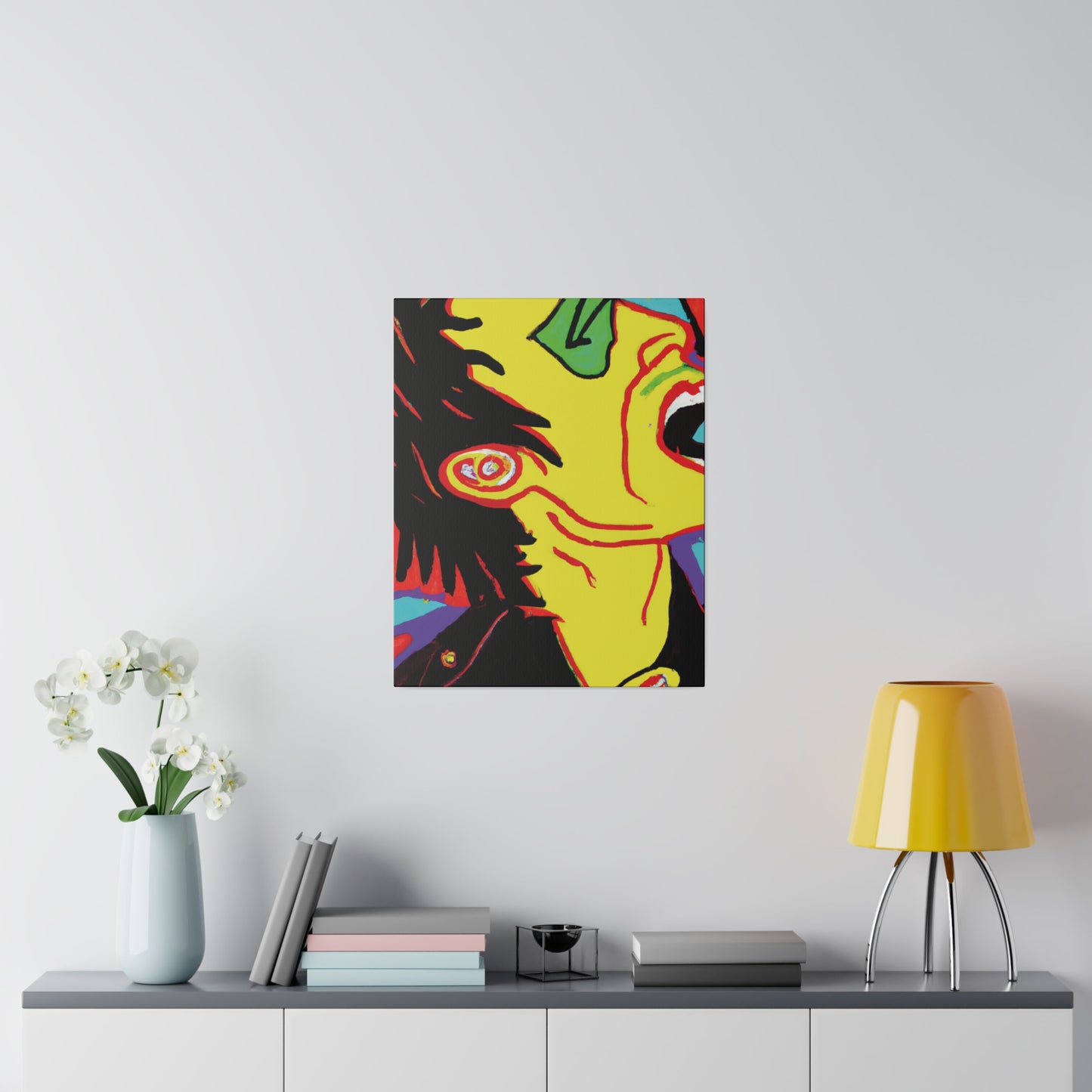 7354H - Rockstar Painting Print | Face | Abstract | Poster | Home Decor | Wall Art | Music Art | Canvas