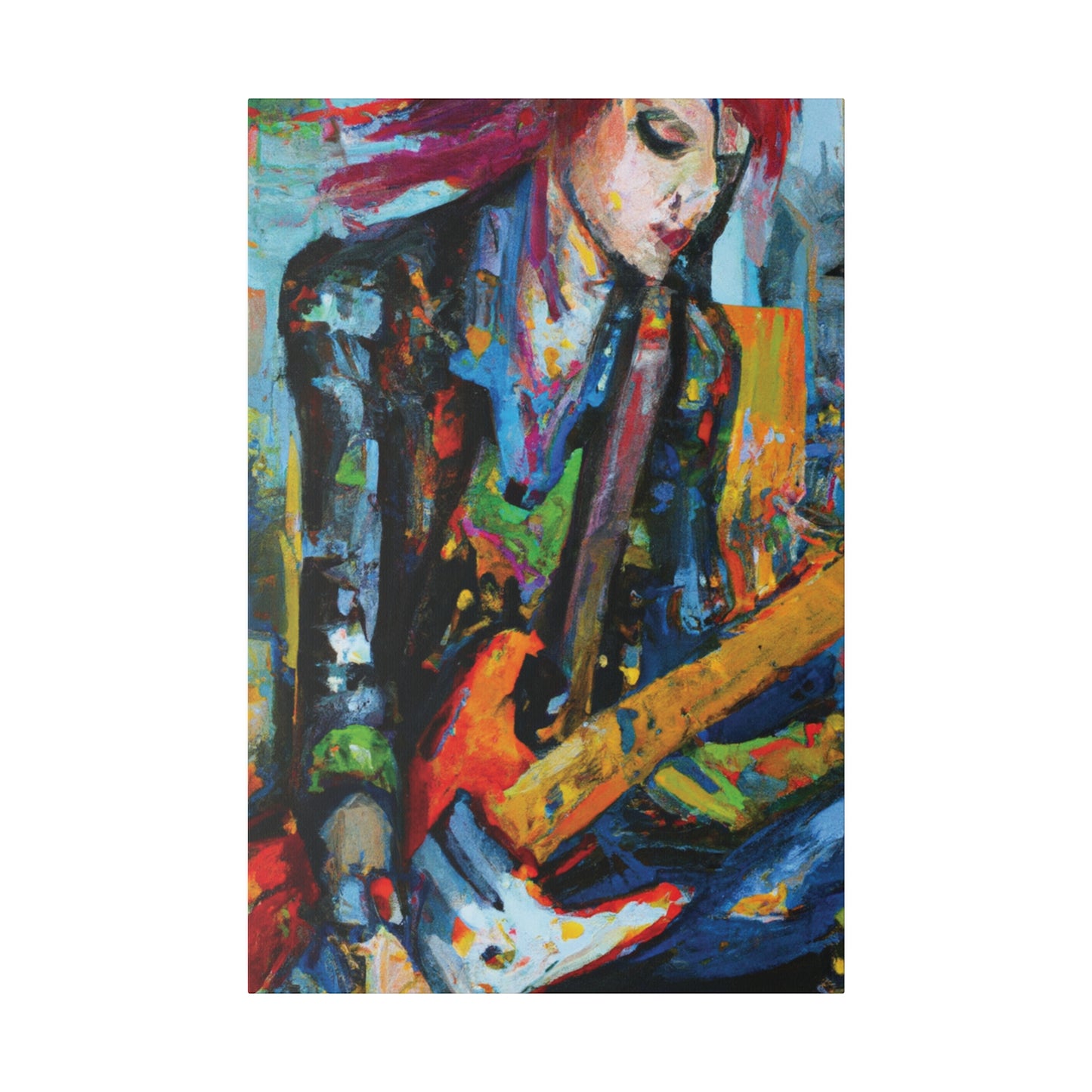 7893K - Rockstar Oil Painting Style Print | Poster | Home Decor | Wall Art | Music Art | Canvas