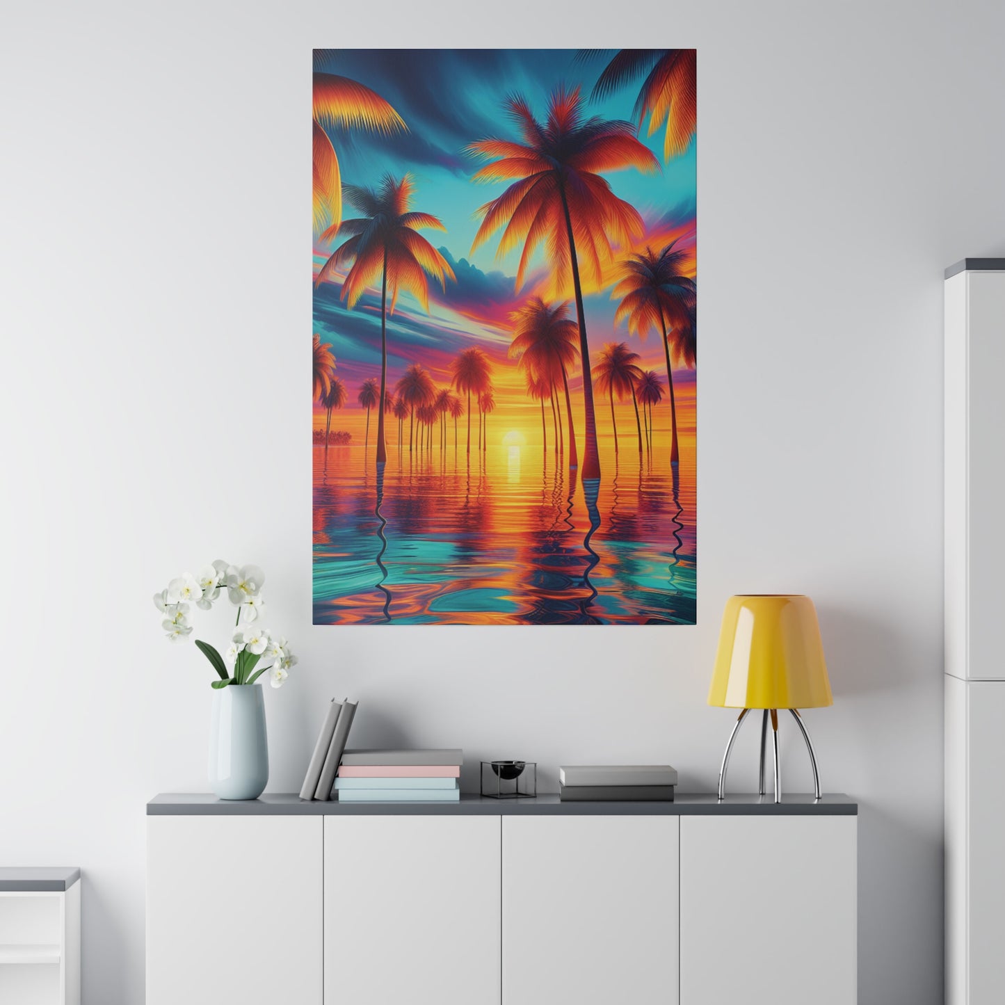 8235F - Miami Beach Sunset Painting Print | Miami | Beach | Sunset | Poster | Home Decor | Wall Art | Canvas