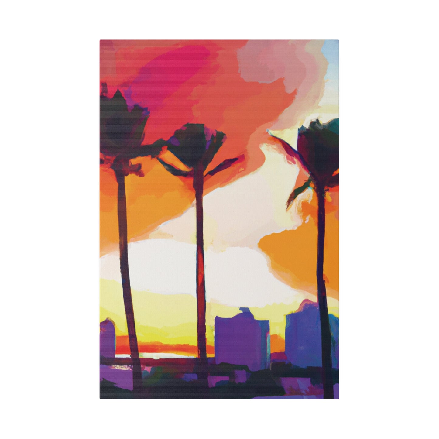 1605J - Miami Beach Sunset Painting Print | Miami | Beach | Sunset | Poster | Home Decor | Wall Art | Canvas